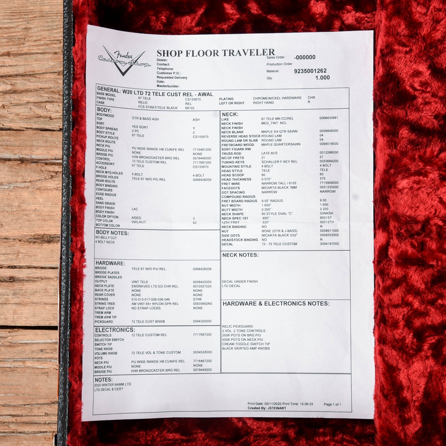 Fender Custom Shop LTD 72 Telecaster Custom Relic Walnut 2020