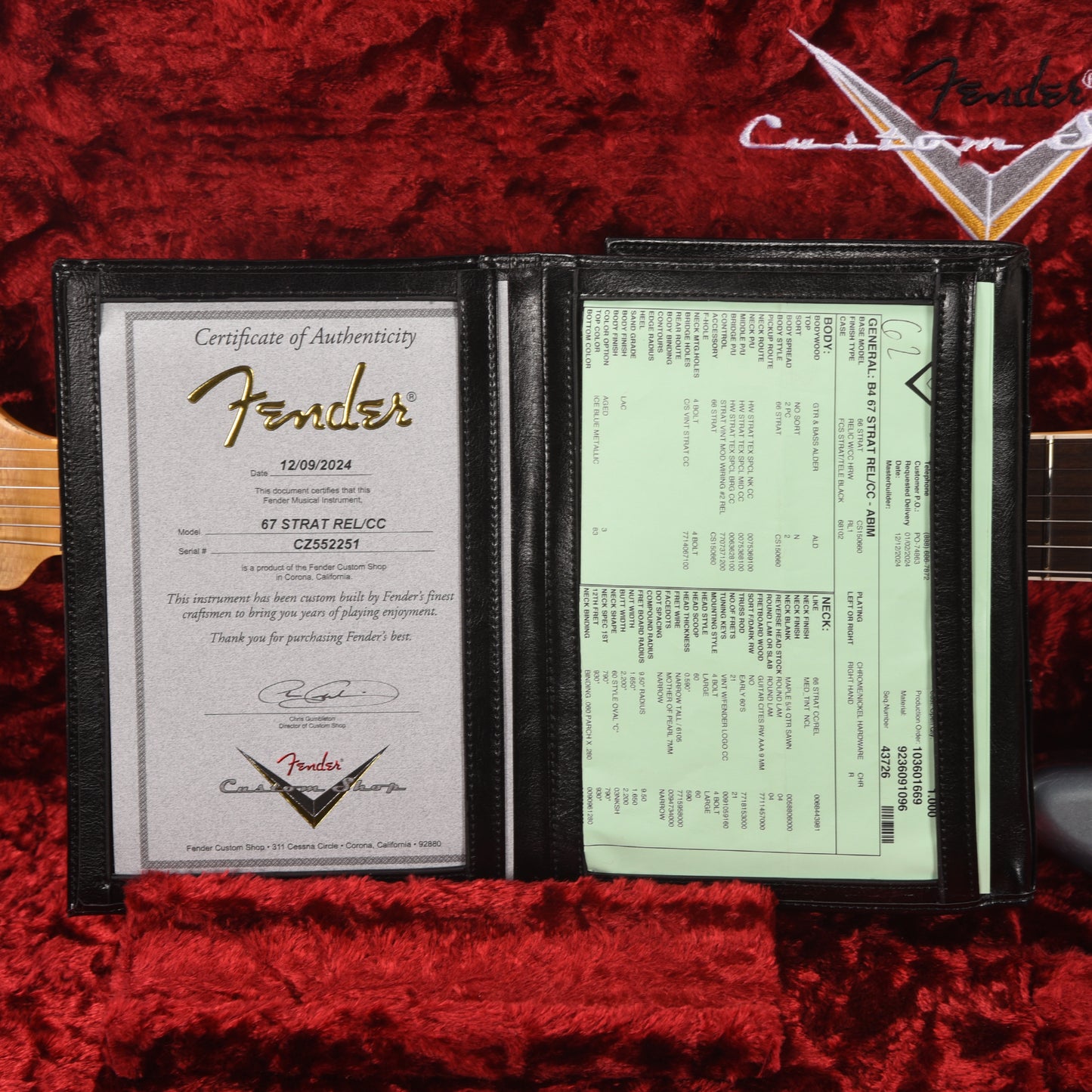 Fender Custom Shop 1967 Stratocaster Relic with Closet Classic Hardware Aged Blue Ice Metallic