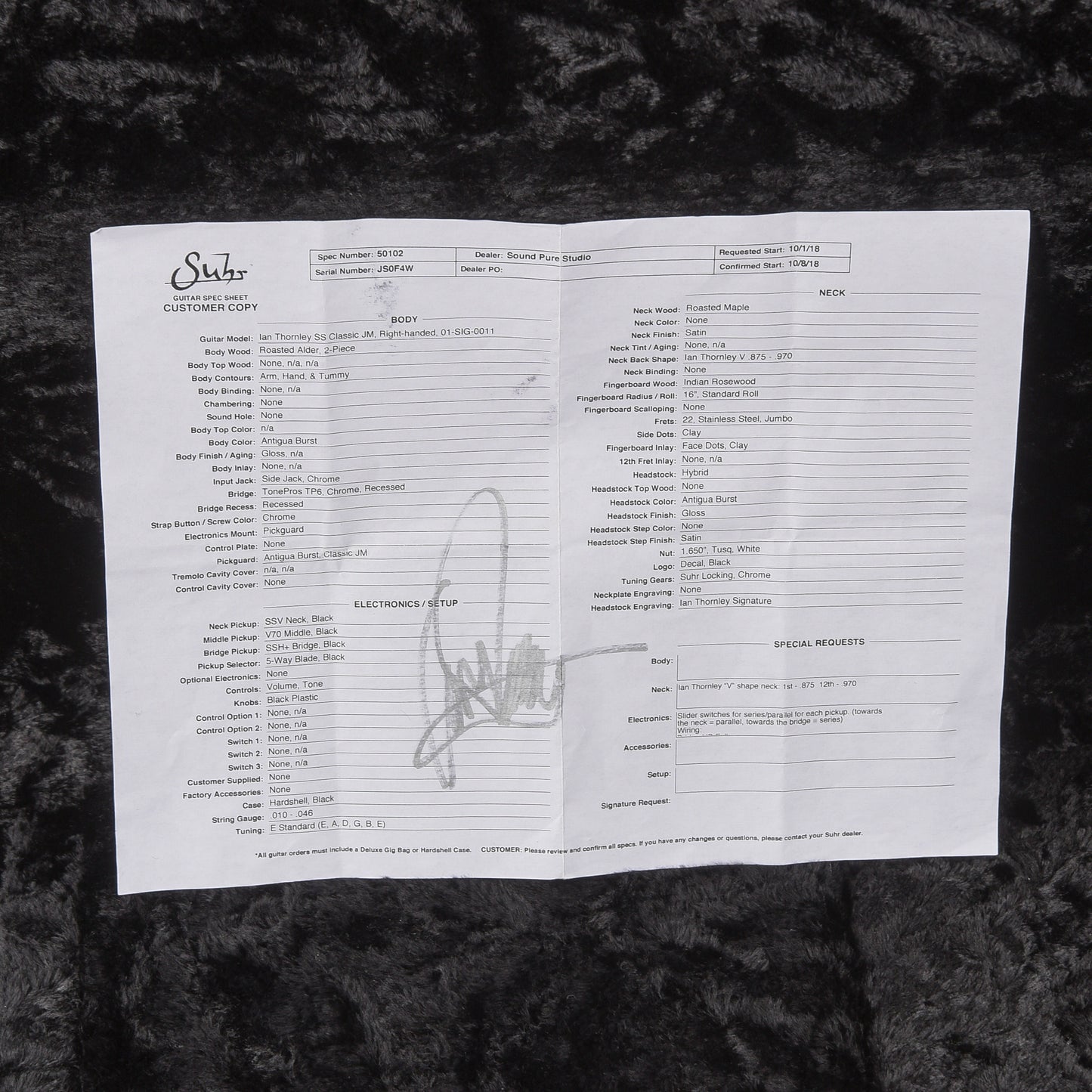 Suhr Ian Thornley Siganture Classic JM Antigua 2018