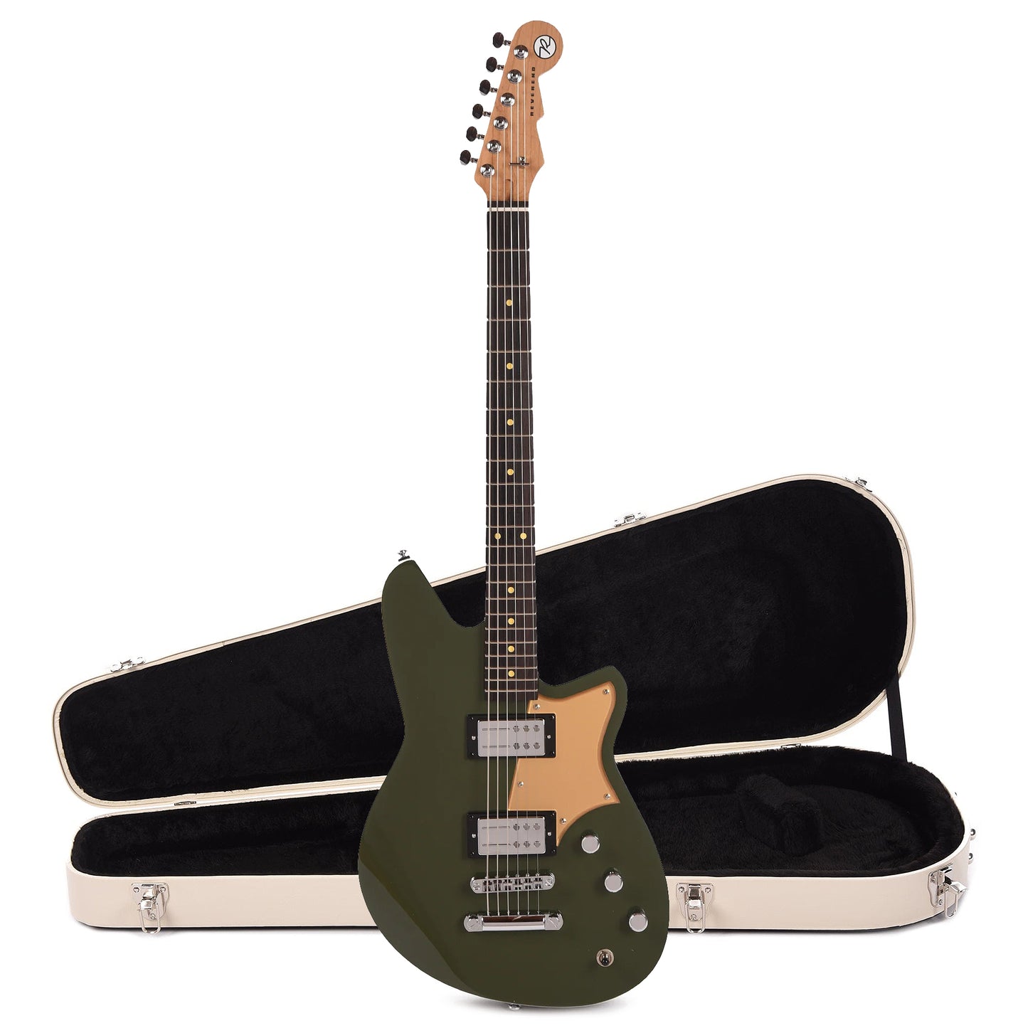 Reverend Descent RA Army Green Hardshell Case Bundle