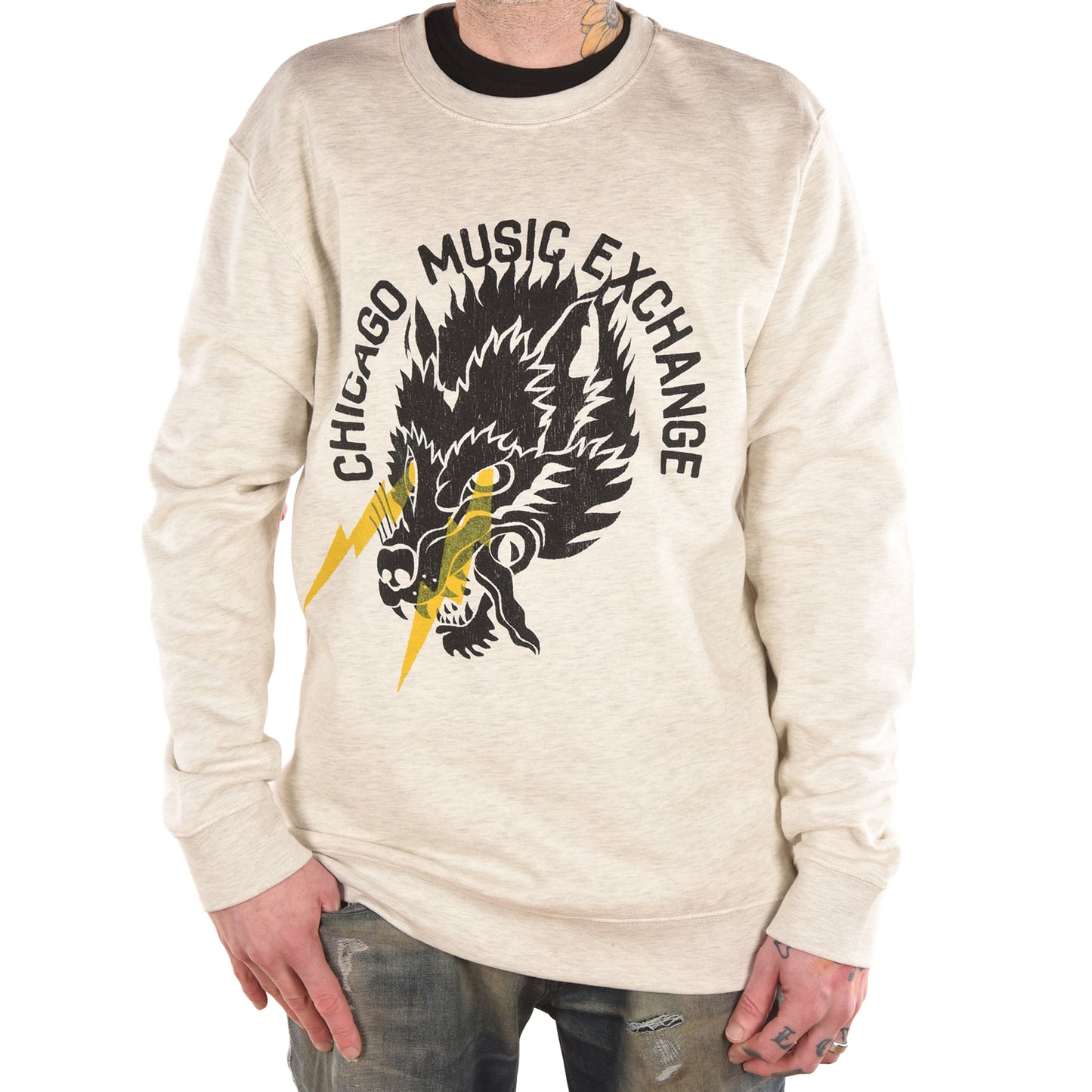 CME "Wolf Lightning" Pullover Crew Sweatshirt