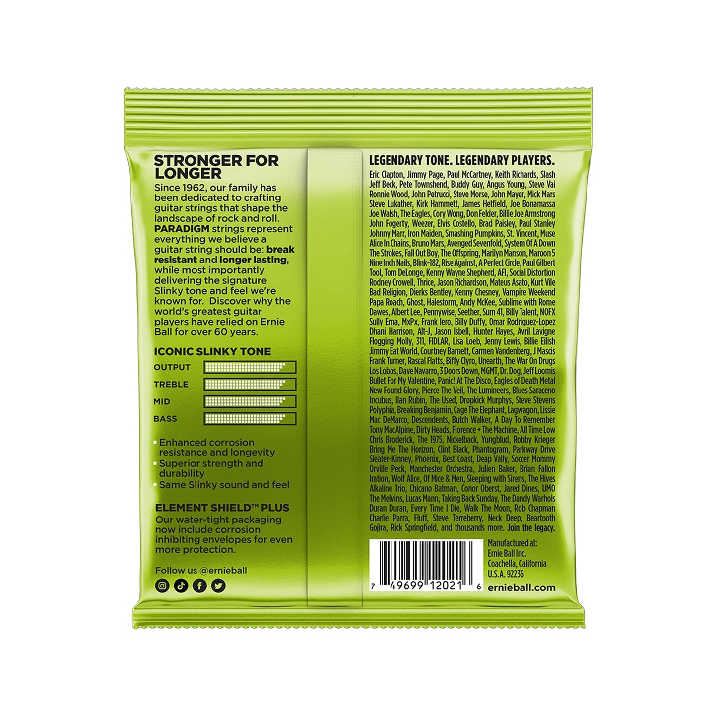 Ernie Ball Paradigm Regular Slinky Electric Guitar Strings 10-46