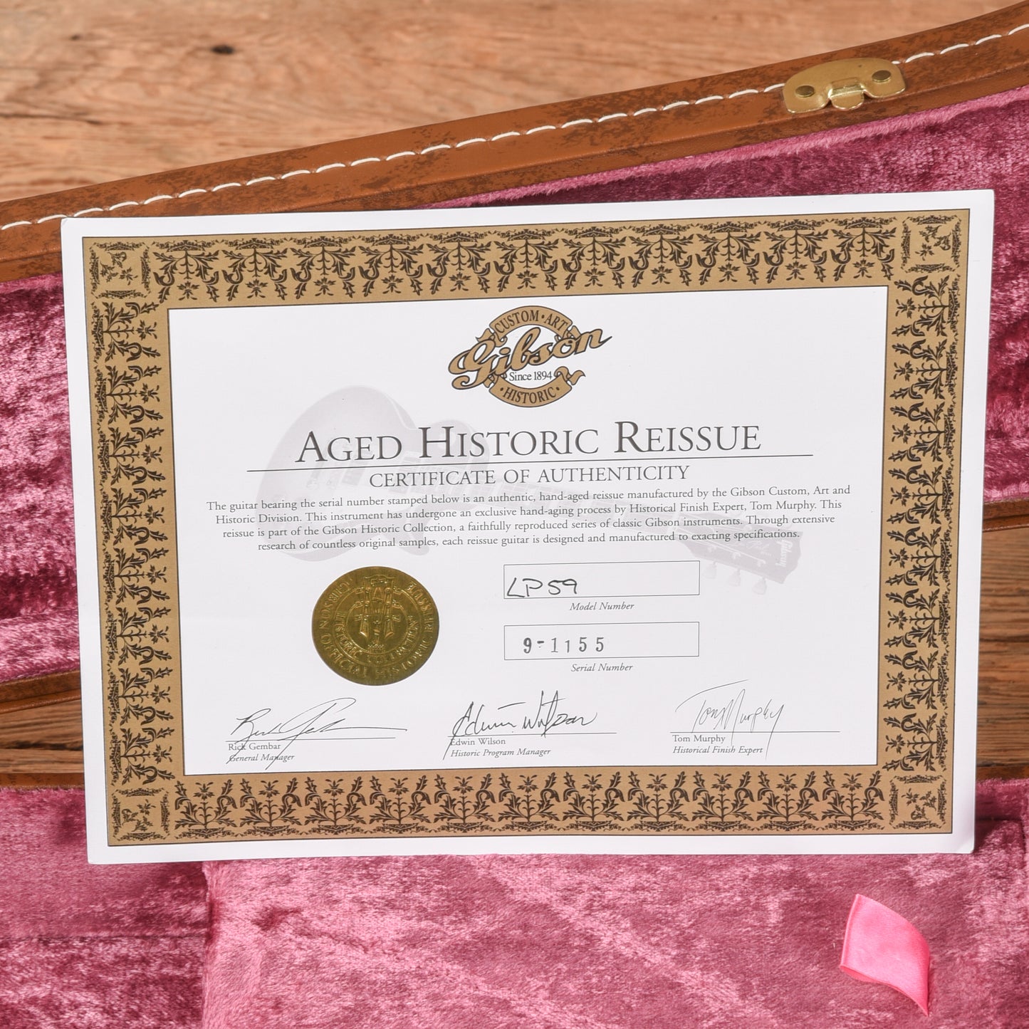 Gibson Custom Historic Tom Murphy Aged '59 Les Paul Standard Cherry Sunburst 2001