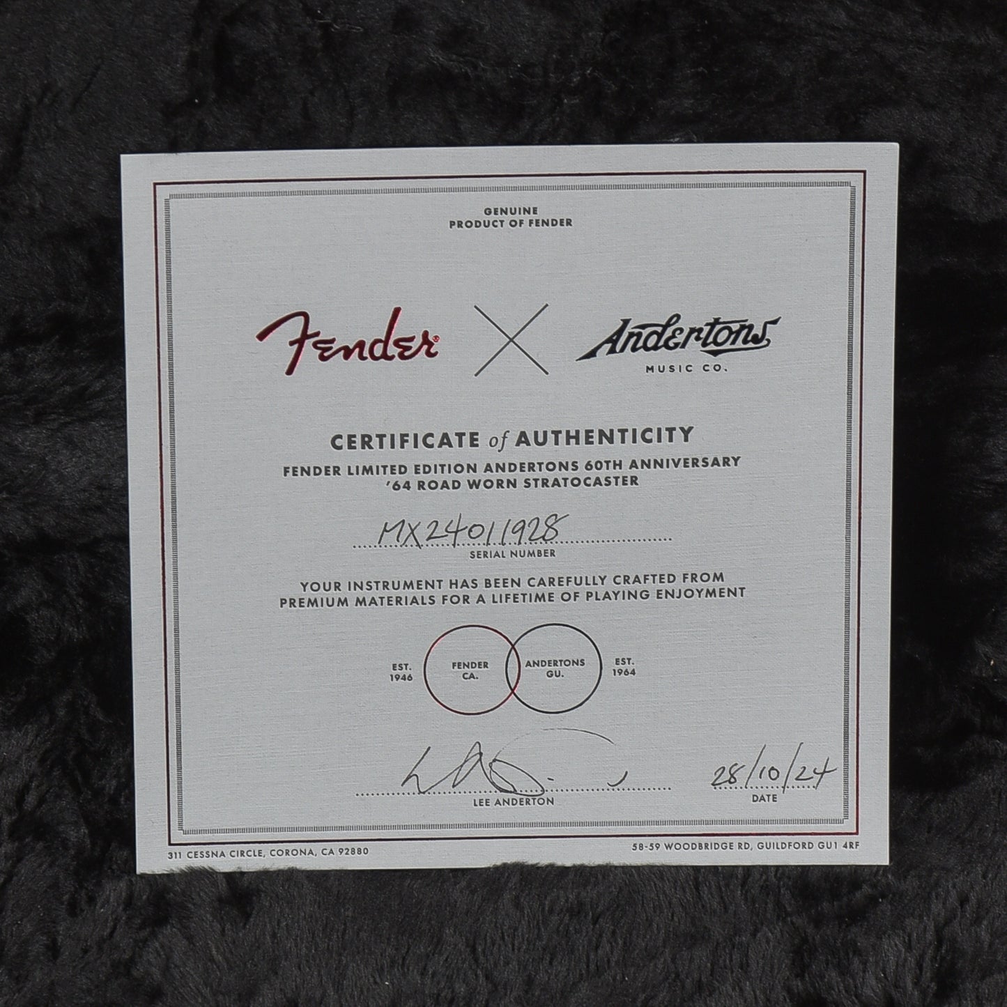 Fender FSR Andertons Exclusive 60th Anniversary Roadworn Stratocaster Fiesta Red 2024