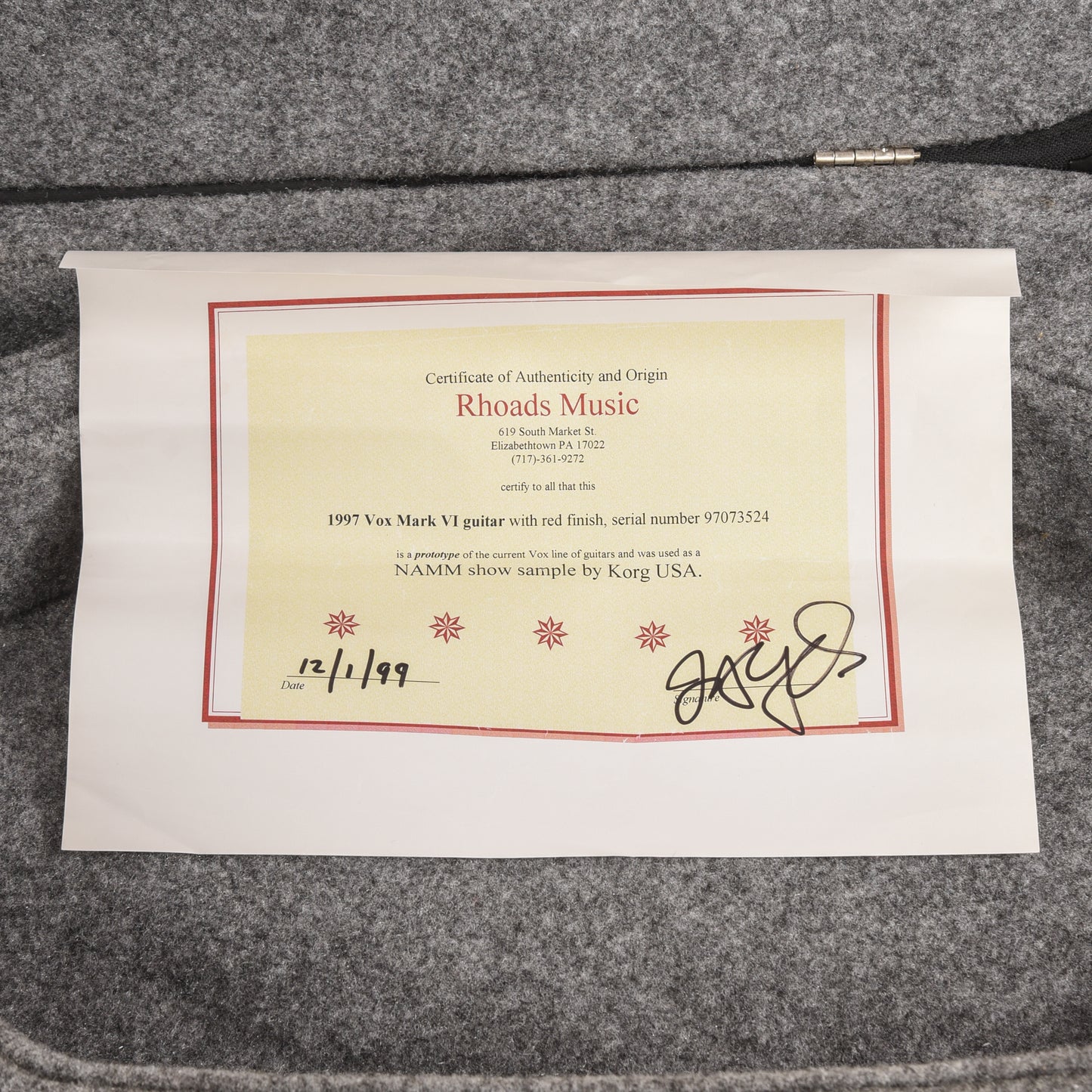 Vox Vox Phantom Mark VI MAMM Prototype Red 1997