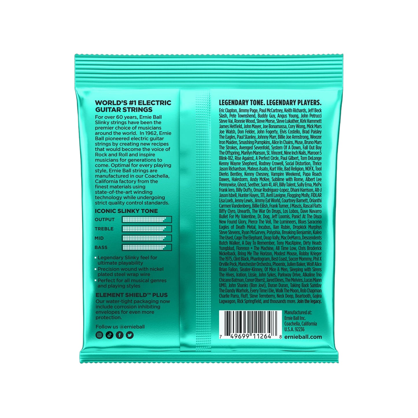 Ernie Ball Not Even Slinky Electric Guitar Strings 12-56