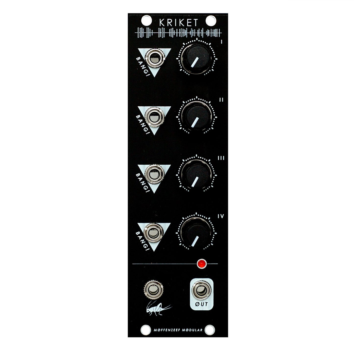 Moffenzeef Kriket Quad Blip & Beep Percussion Generator Eurorack Module Limited Black Keyboards and Synths / Synths / Eurorack