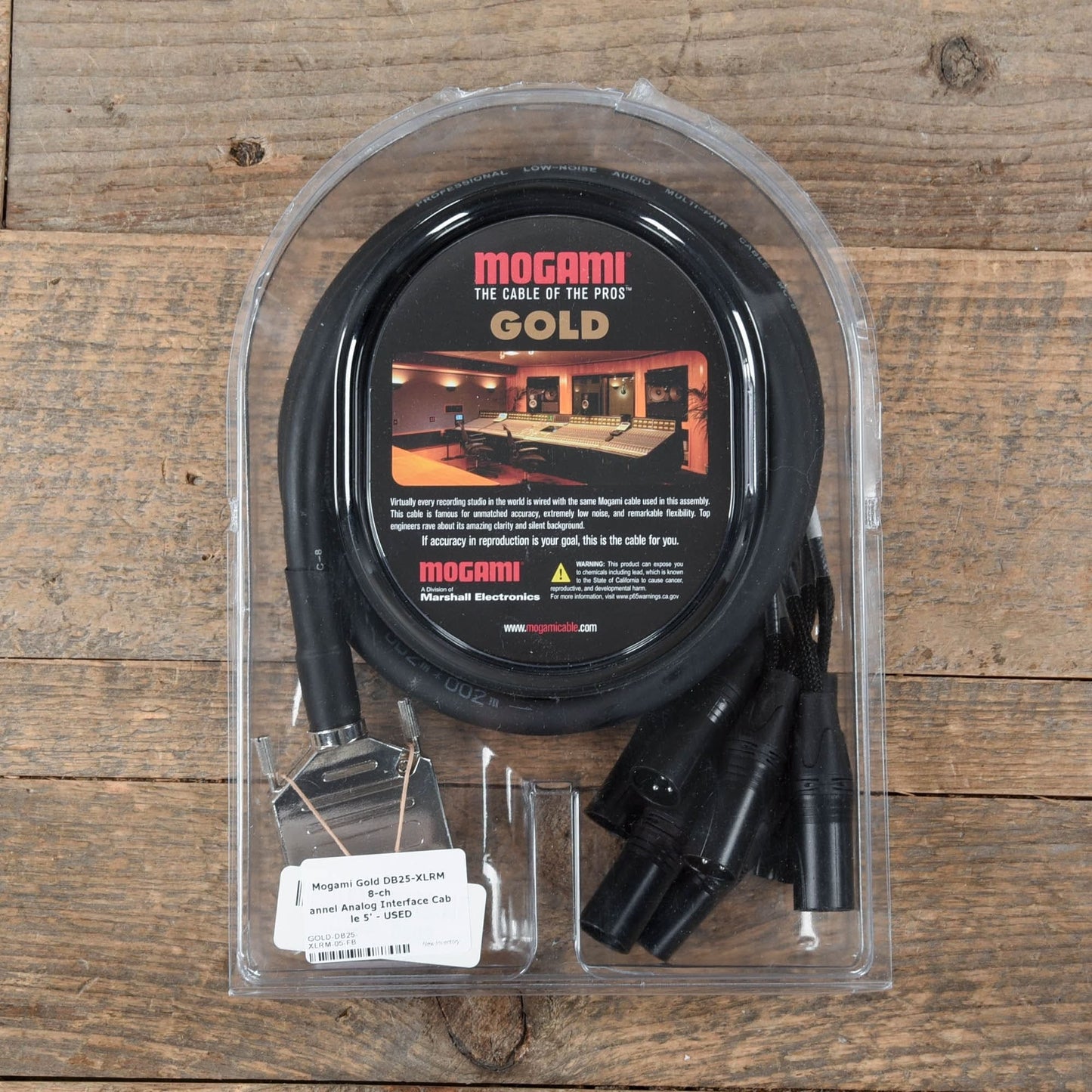 Mogami Gold DB25-XLRM 8-channel Analog Interface Cable 5' Accessories / Cables