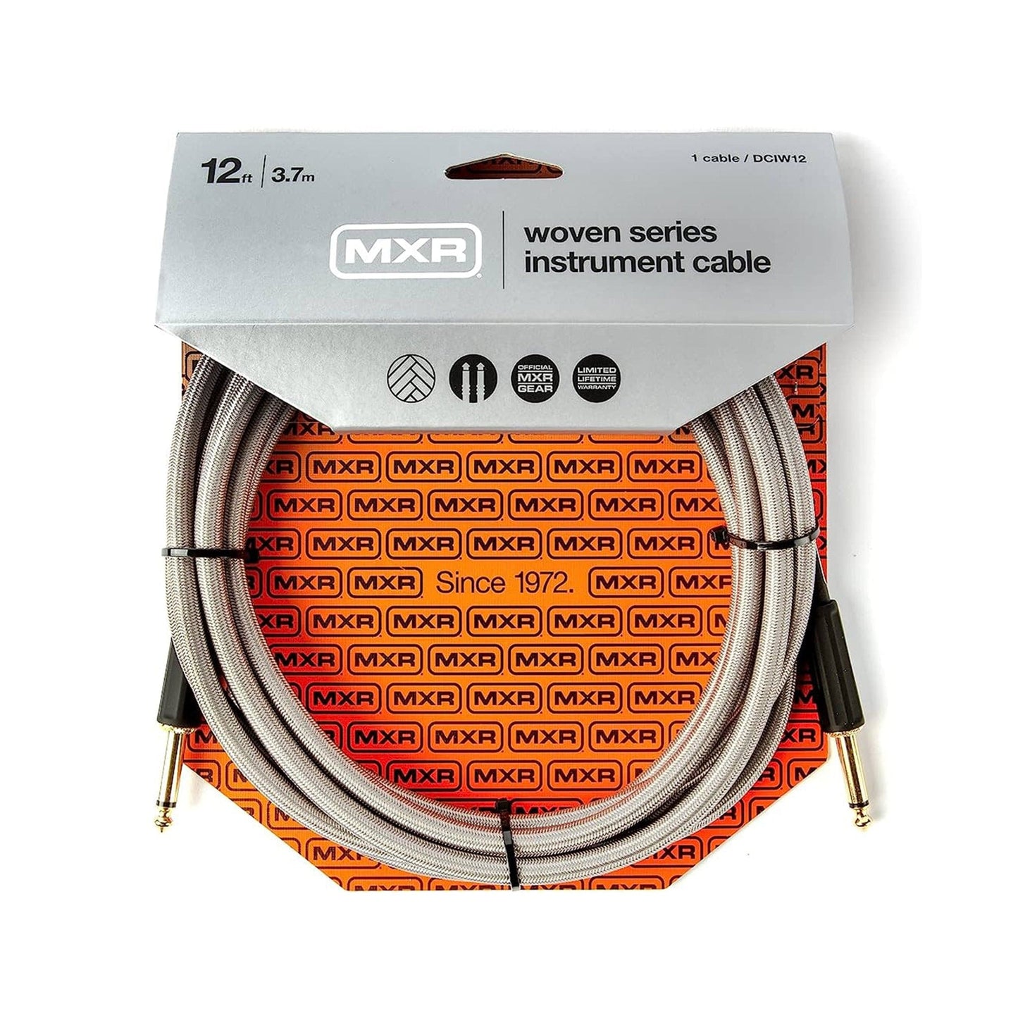 MXR 12" Instrument Cable ST/ST Woven Silver Accessories / Cables