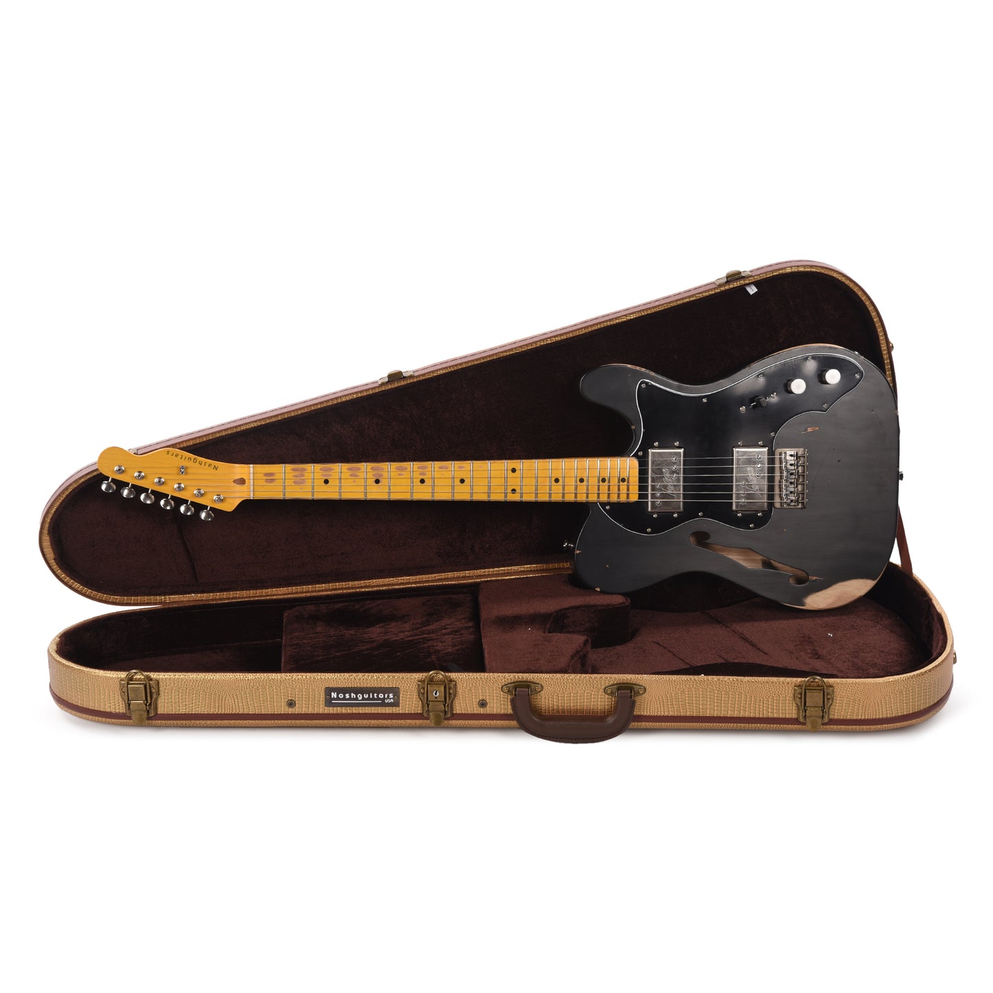 Nash T-72-TL Thinline Ash Black Medium Relic Electric Guitars / Semi-Hollow