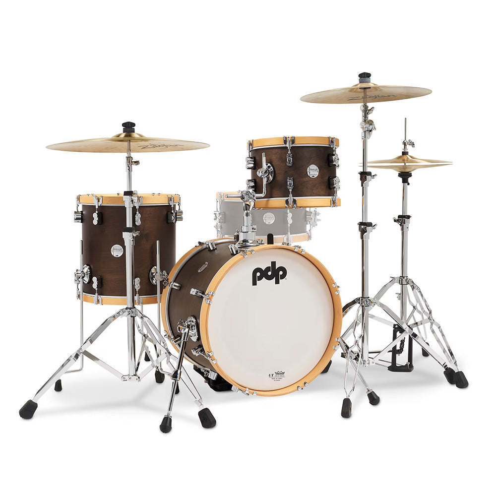 PDP Concept Maple 12/14/18 3pc. Drum Kit Walnut w/ Natural Hoops Drums and Percussion / Acoustic Drums / Full Acoustic Kits