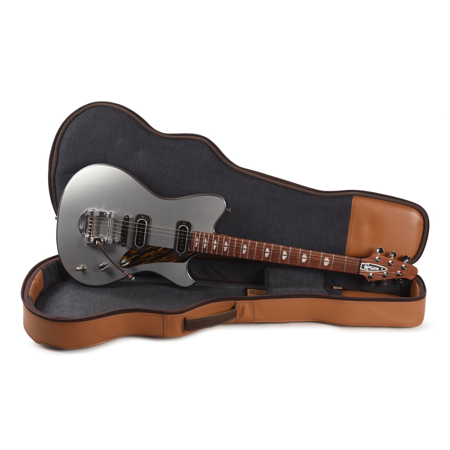 Powers Electric A-Type Two-Tone Dolomite Silver Top & London Grey Back/Sides w/PF42 Pickups Electric Guitars / Solid Body