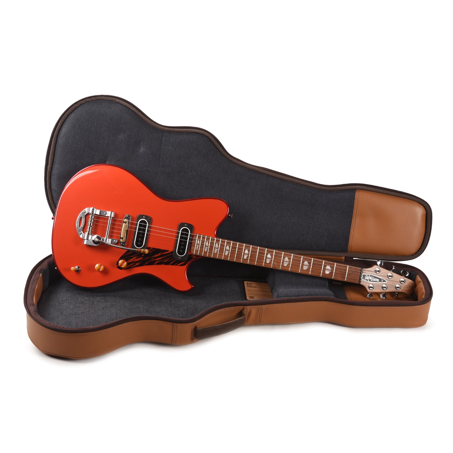 Powers Electric A-Type Two-Tone Hemi Orange Top & Crystal Red Metallic Back/Sides w/PF42 Pickups Electric Guitars / Solid Body