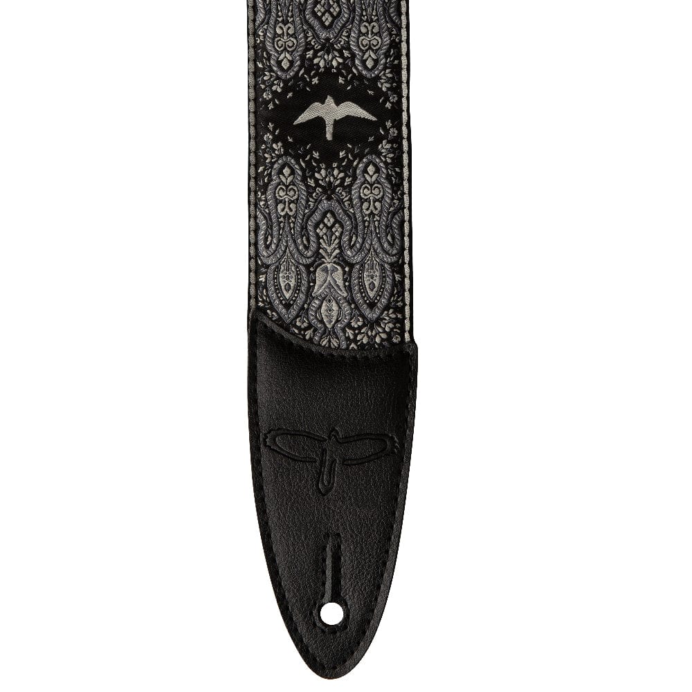 PRS 2" Guitar Strap Custom Jacquard Birds Fleur Charcoal Accessories / Straps