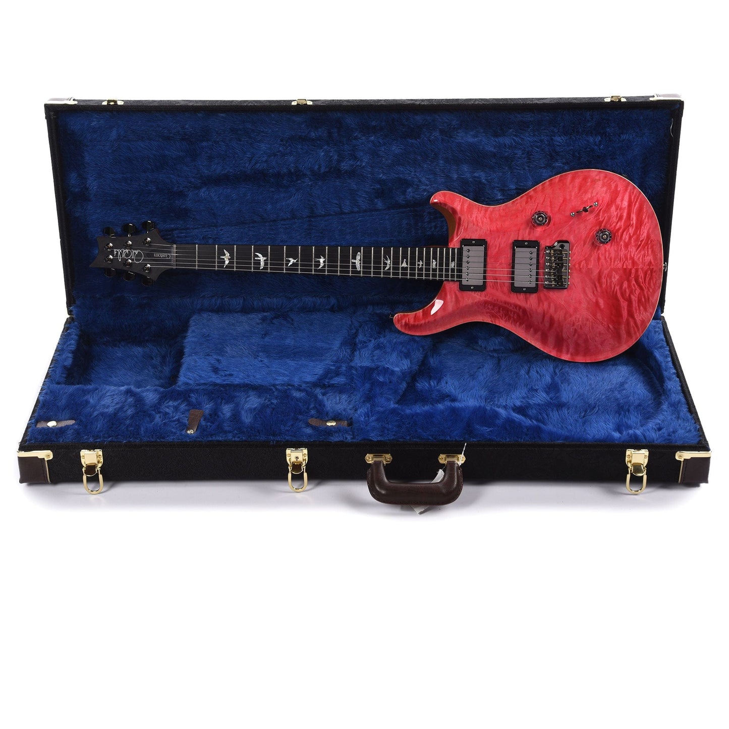 PRS Wood Library Custom 24 10-Top Quilt Bonnie Pink w/Ebony Fingerboard & Smoked Black Hardware Electric Guitars / Solid Body