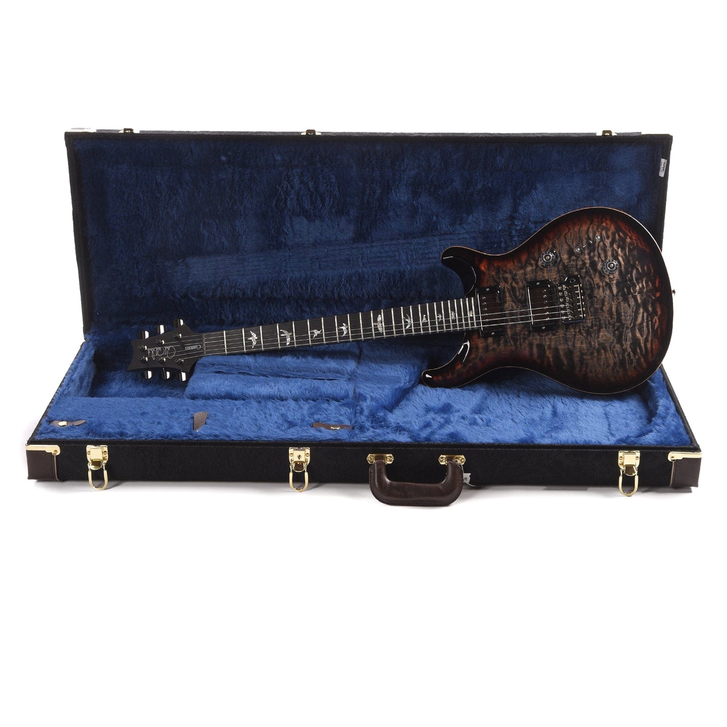 PRS Wood Library Custom 24 10-Top Quilt Charcoal Tri-Color Burst w/Ebony Fingerboard & Smoked Black Hardware Electric Guitars / Solid Body