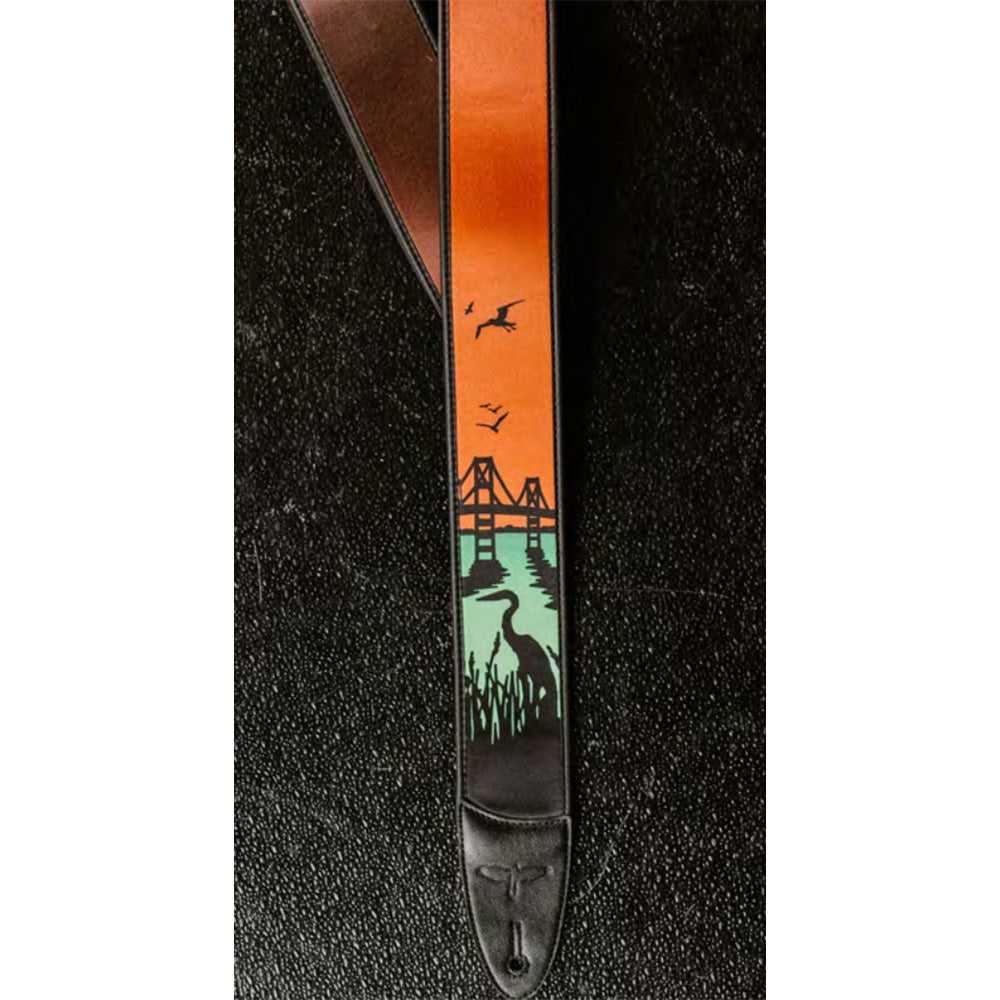 PRS Guitars Limited Edition Private Stock "Heron Inlay" Copper/Blue Guitar Strap Straps