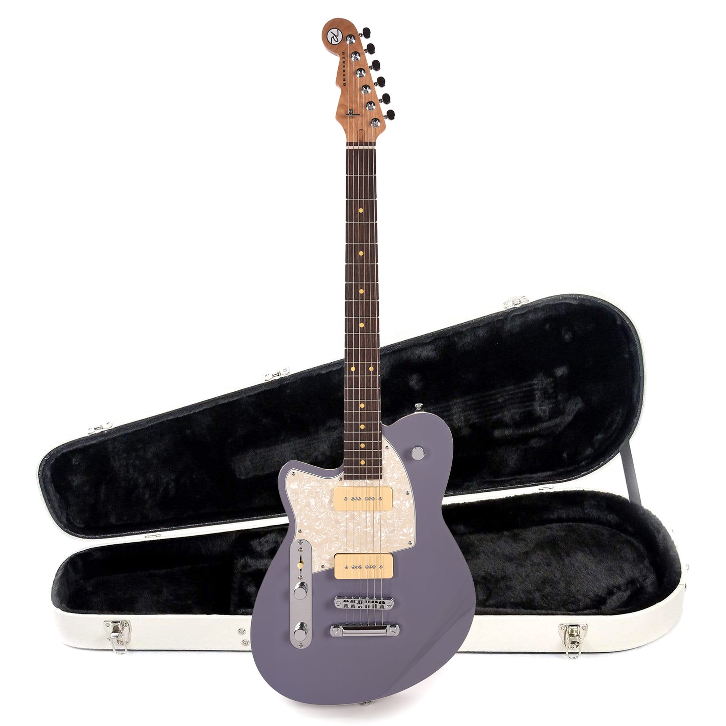 Reverend Charger 290 Periwinkle LEFTY Hardshell Case Bundle Electric Guitars / Solid Body