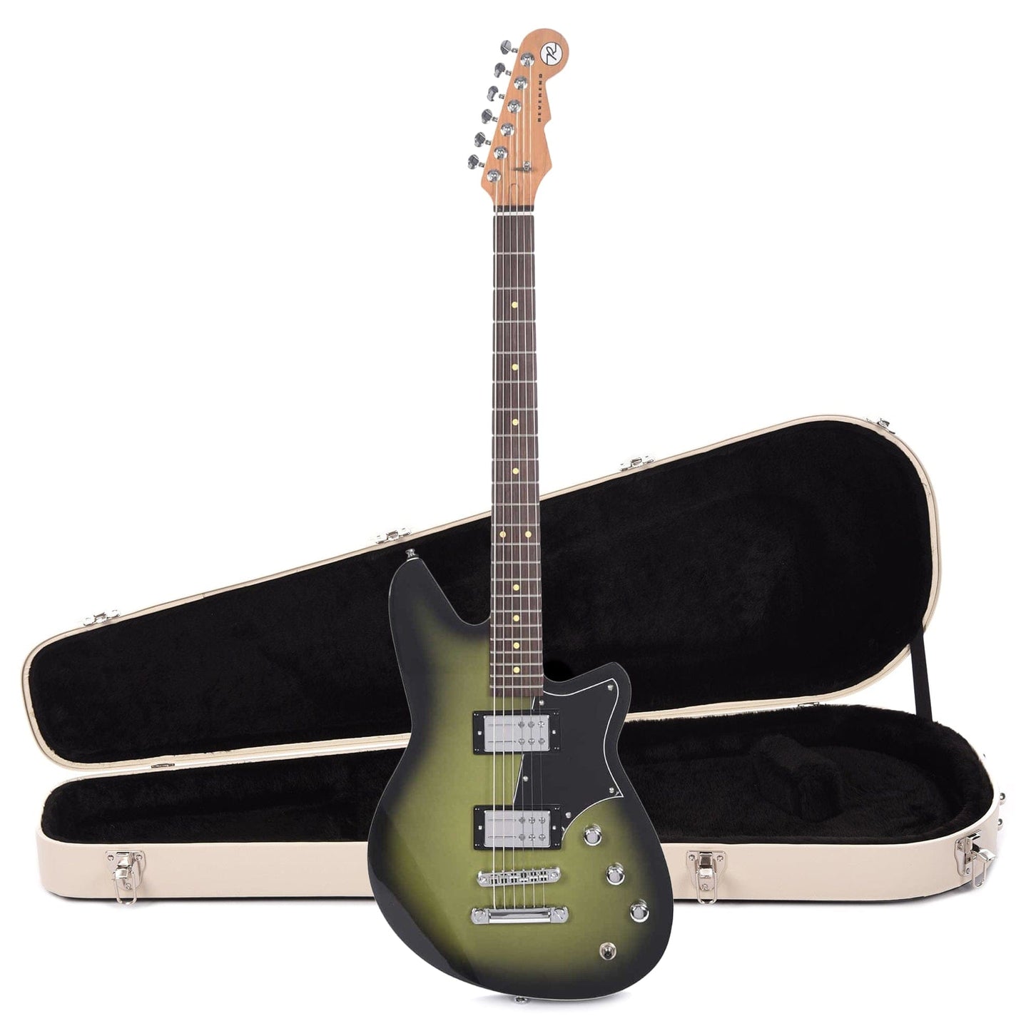 Reverend Descent RA Baritone Avocado Burst Hardshell Case Bundle Electric Guitars / Solid Body