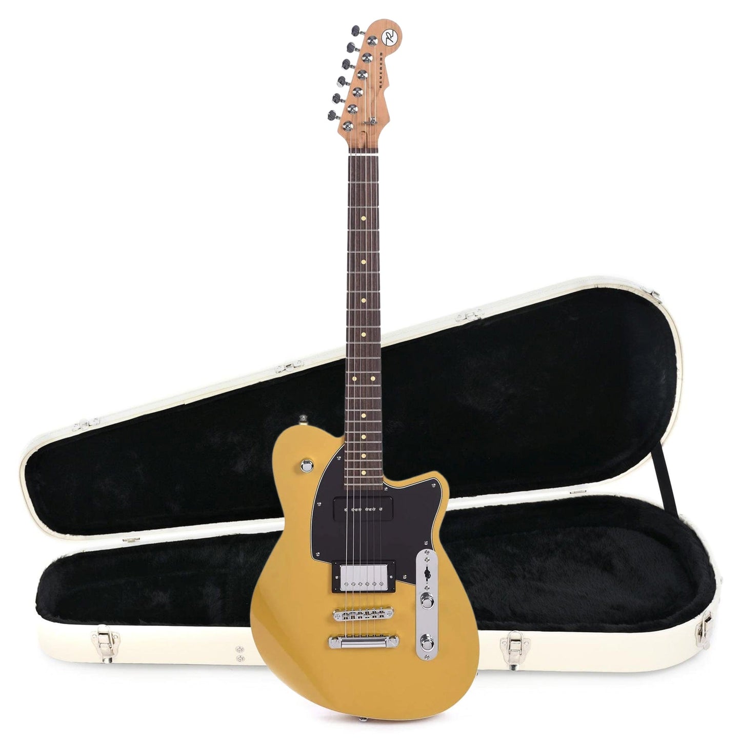 Reverend Double Agent OG Venetian Gold w/Black Pickguard Hardshell Case Bundle Electric Guitars / Solid Body