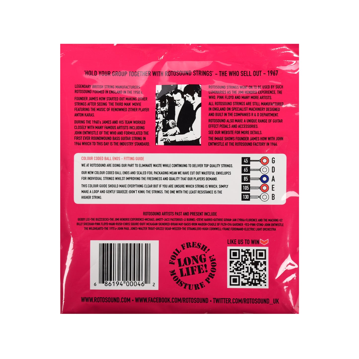 Rotosound RB45-5 Roto 5-String Bass Strings 45-130 Accessories / Strings / Bass Strings
