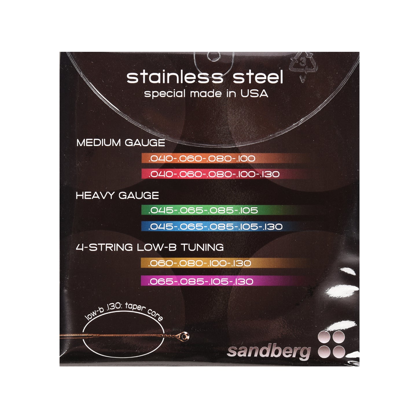 Sandberg Bass Strings 5-String Roundwound Stainless Steel 40-130 Accessories / Strings / Bass Strings