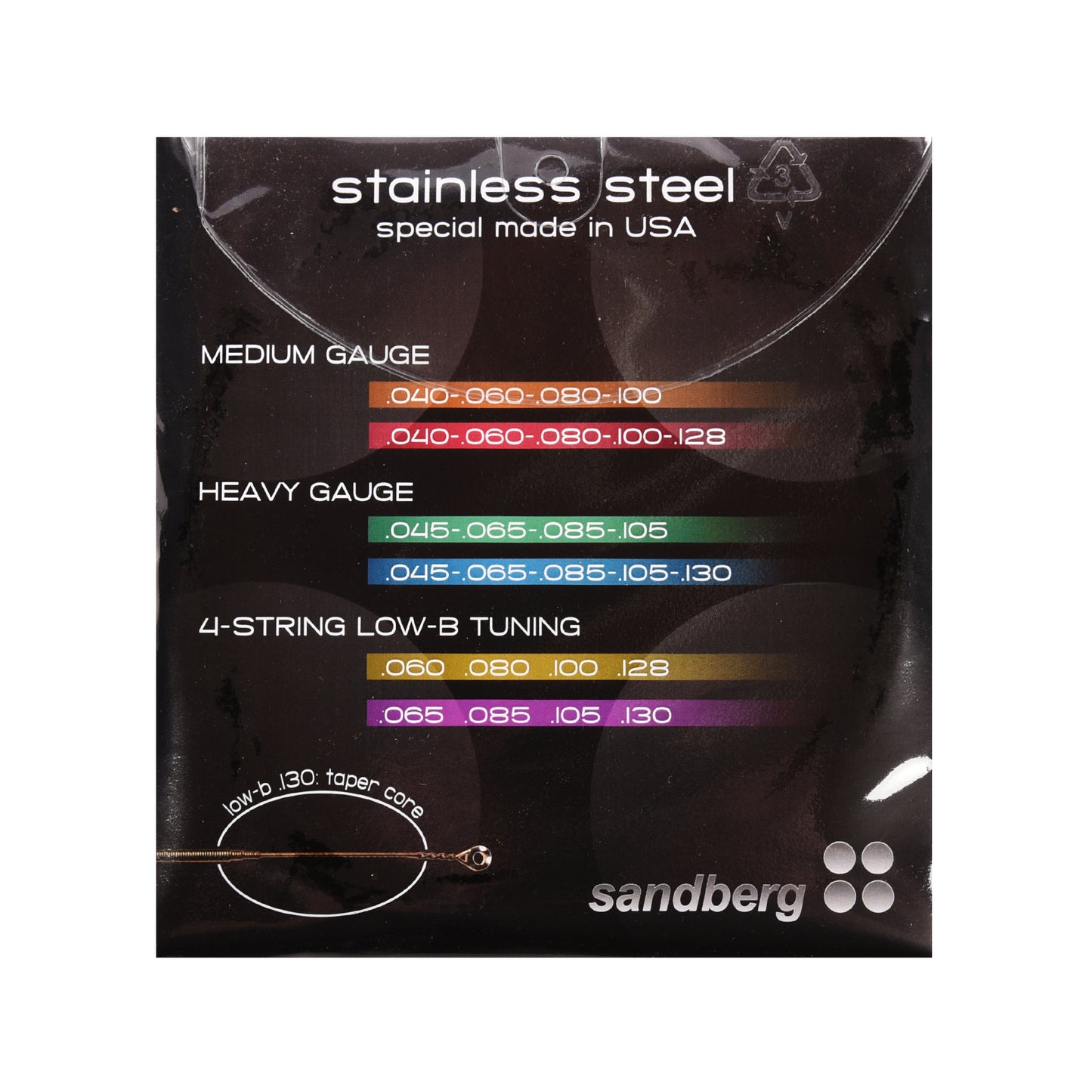 Sandberg Bass Strings 5-String Roundwound Stainless Steel 45-130 Accessories / Strings / Bass Strings