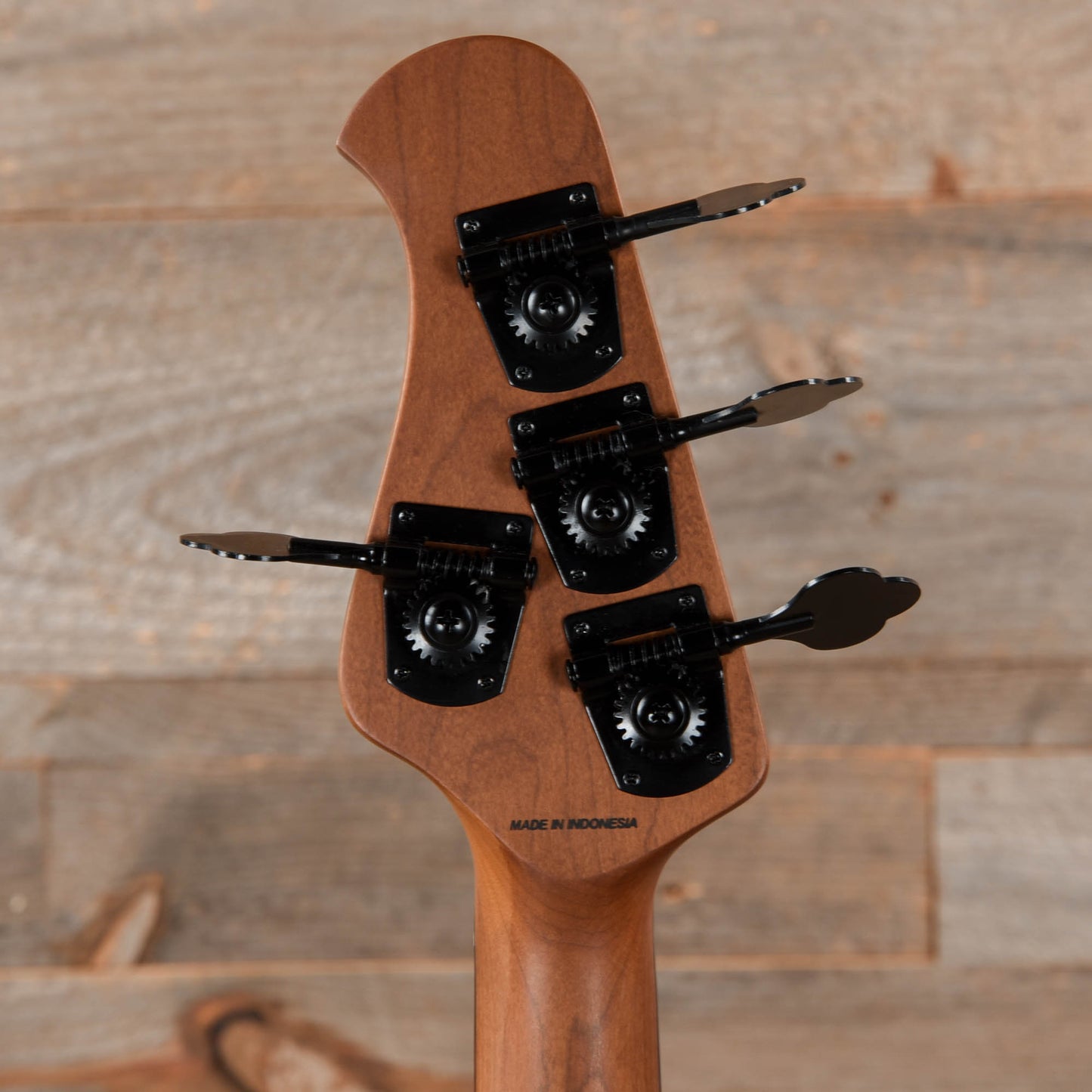 Sterling by Music Man StingRay RAY34 Poplar Burl Dark Scarlet Burst Satin Bass Guitars / 4-String