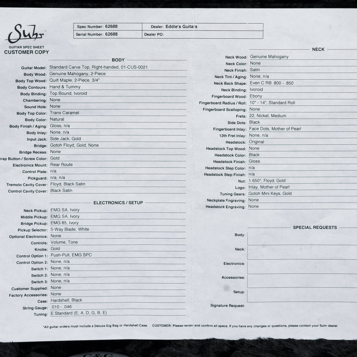 Suhr Custom Shop Standard Carve Top Trans Caramel 2022 Electric Guitars / Solid Body