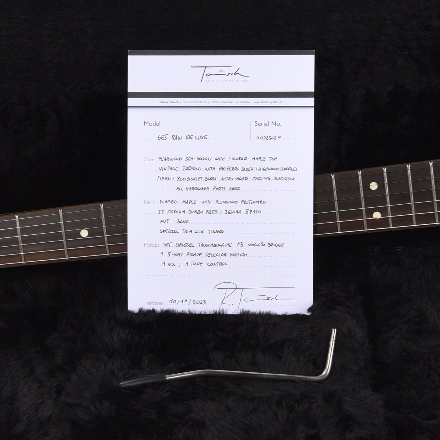 Tausch 665 RAW Deluxe Trem HH Figured Maple Aged Red Sunset Burst w/Flame Maple Neck Electric Guitars / Solid Body