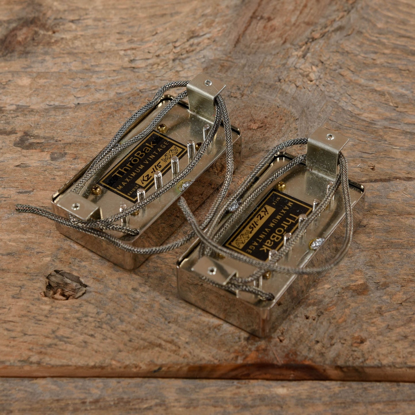 Throbak KZ-115 MXV P.A.F. Humbucker Set w/Long Alnico 2 Magnets & Aged Nickel Covers Parts / Guitar Pickups