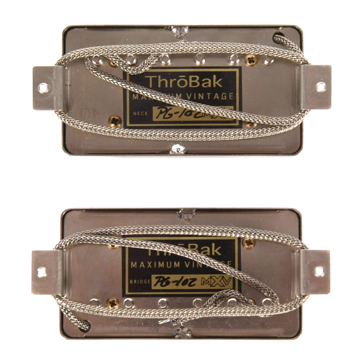 ThroBak PG-102 MXV Peter Green Style PAF Humbucker Pickup Set Aged Nickel Pickups & Preamps