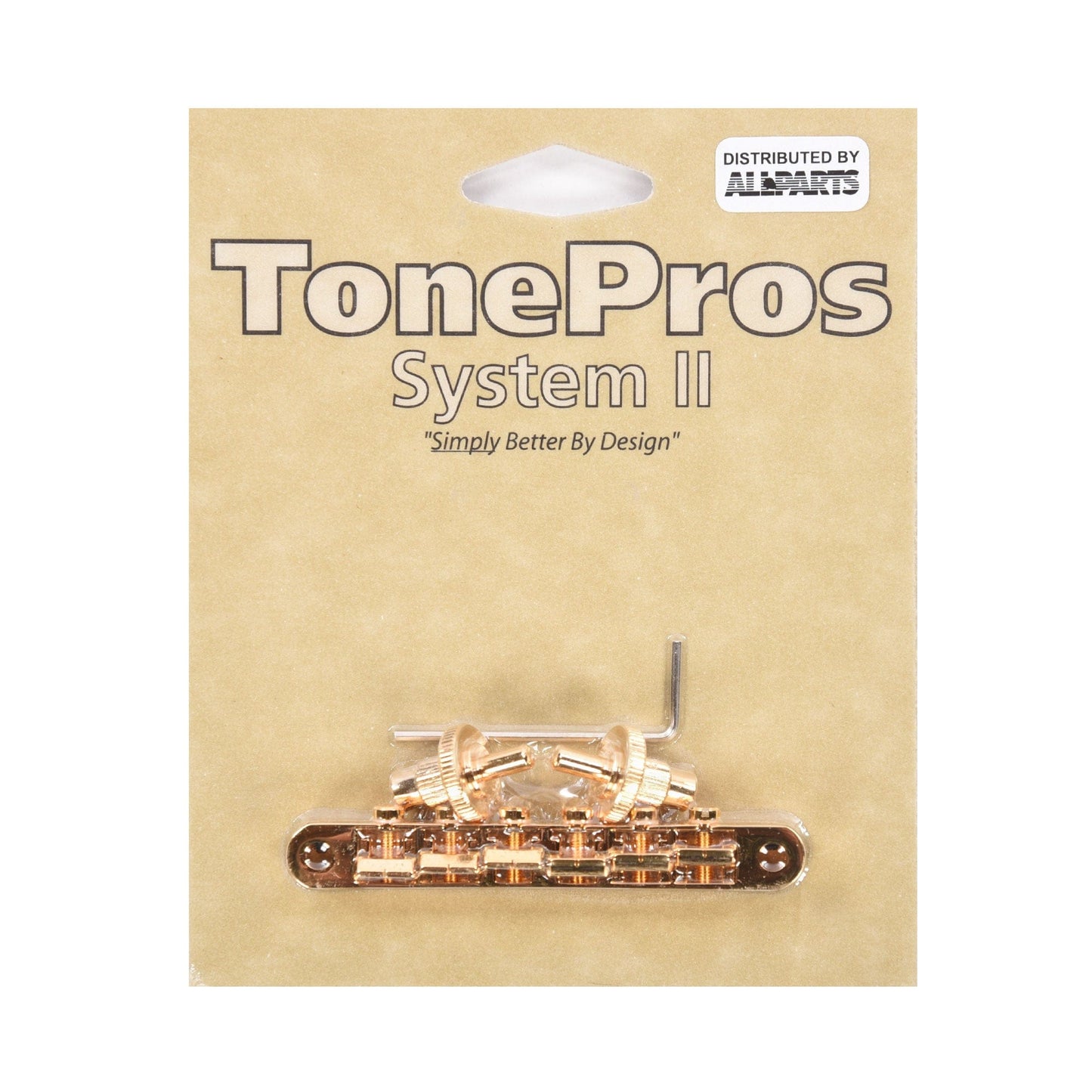 TonePros NVR2P Nashville Style Tunematic Bridge with Pre-Notched Saddles Gold Parts / Amp Parts