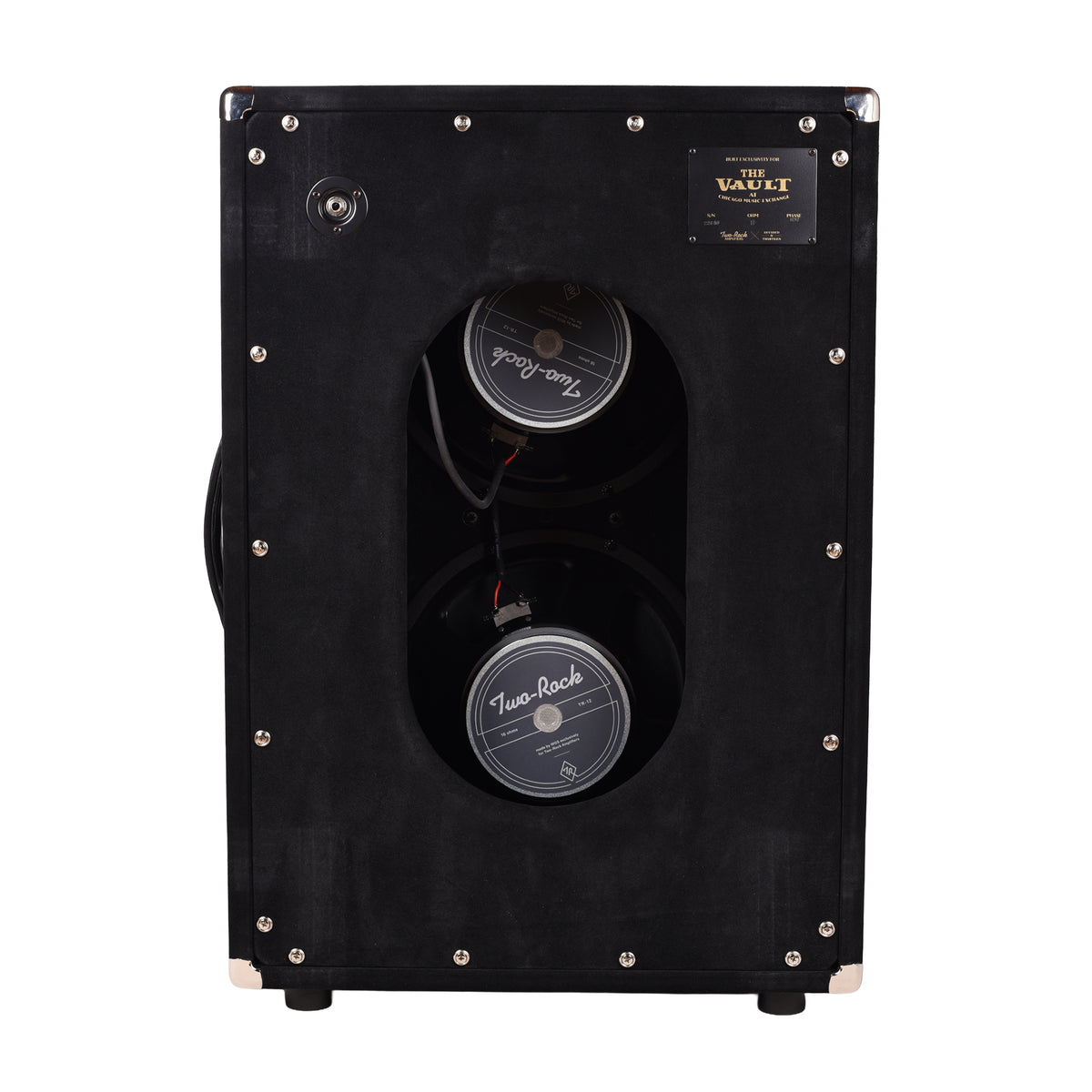 Two Rock 2x12 150w Vertical Cabinet Black Suede w/ Grey Pinstripe Cloth & Gold Piping (CME Vault Exclusive) Amplifiers