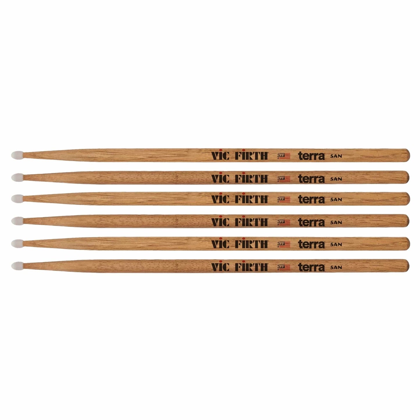 Vic Firth American Classic 5ATN Terra Nylon Tip Drum Sticks 3-Pack Bundle Drums and Percussion / Parts and Accessories / Drum Sticks and Mallets