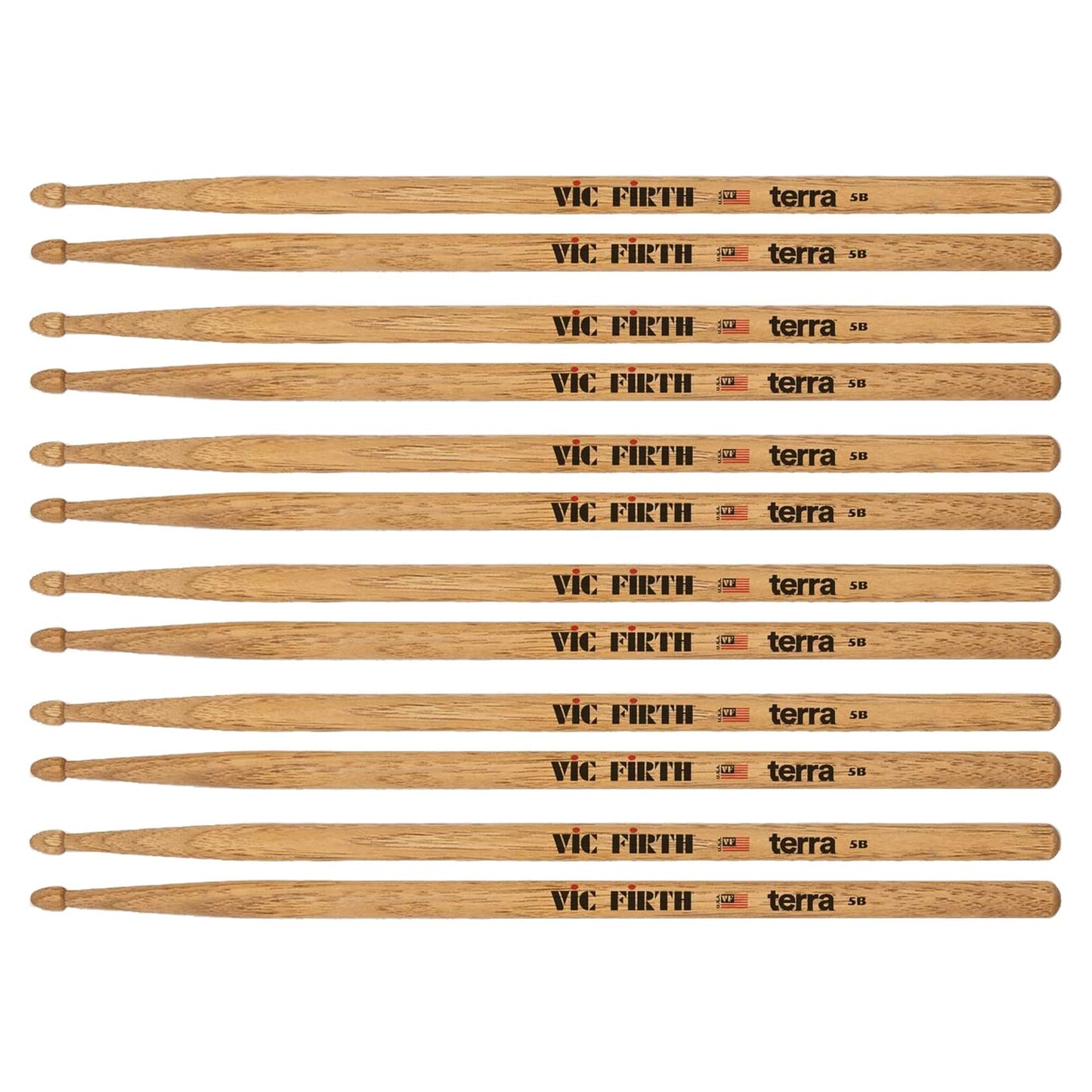 Vic Firth American Classic 5BT Terra Wood Tip Drum Sticks 6-Pack Bundle Drums and Percussion / Parts and Accessories / Drum Sticks and Mallets