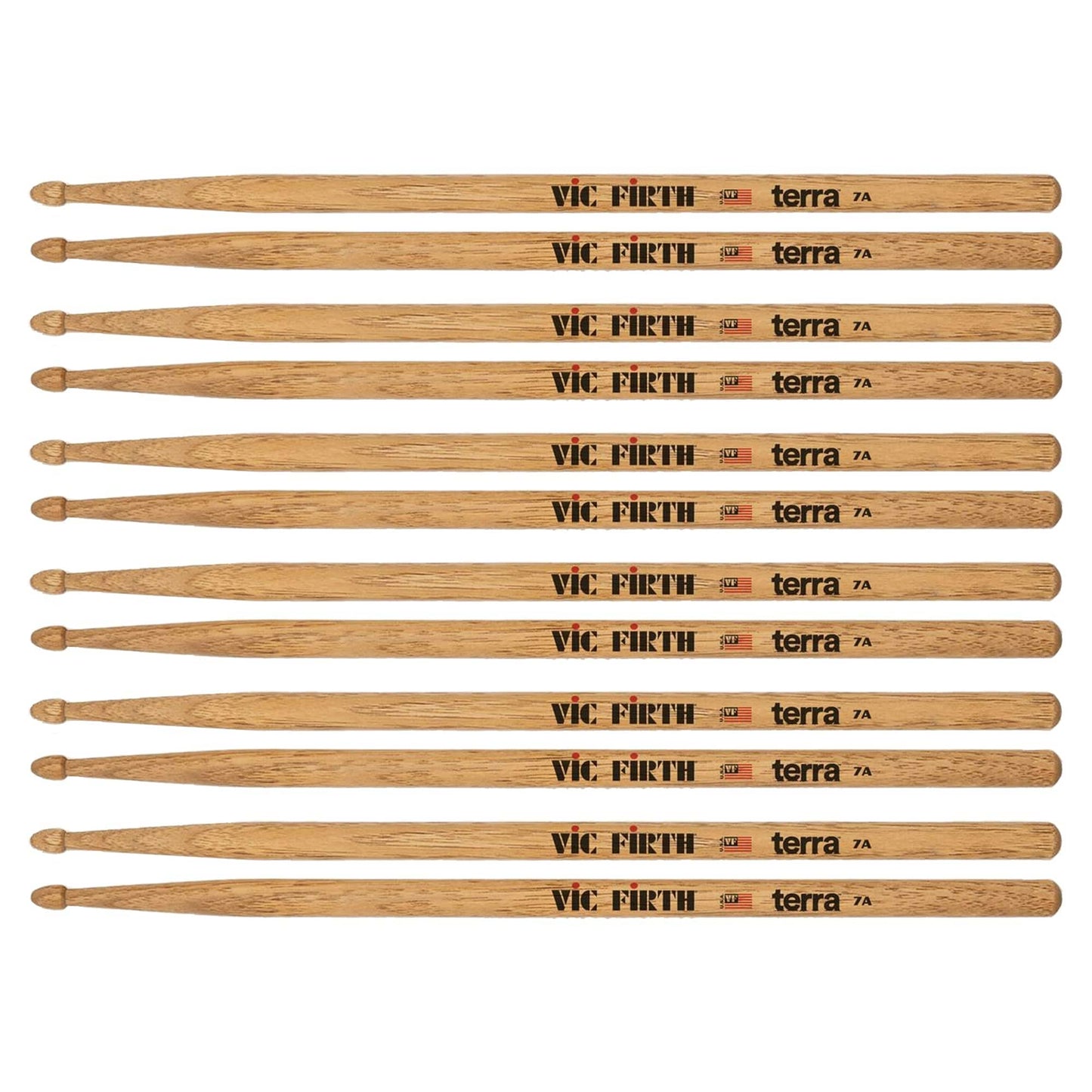 Vic Firth American Classic 7AT Terra Wood Tip Drum Sticks 6-Pack Bundle Drums and Percussion / Parts and Accessories / Drum Sticks and Mallets