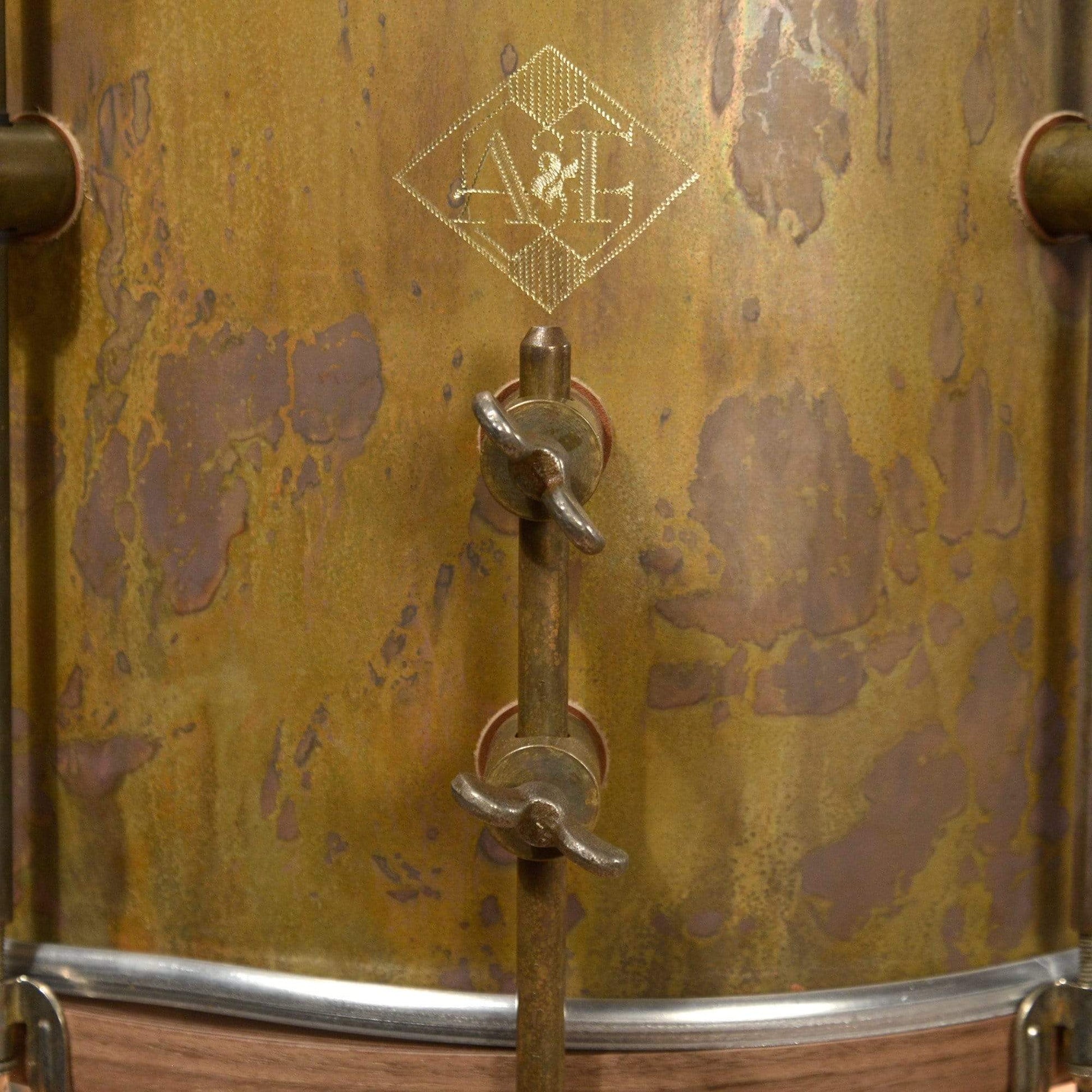 A&F Drum Co. 13/16/22 3pc. Royal Elite Engraved Brass Drum Kit w/Walnut Hoops Drums and Percussion / Acoustic Drums / Full Acoustic Kits