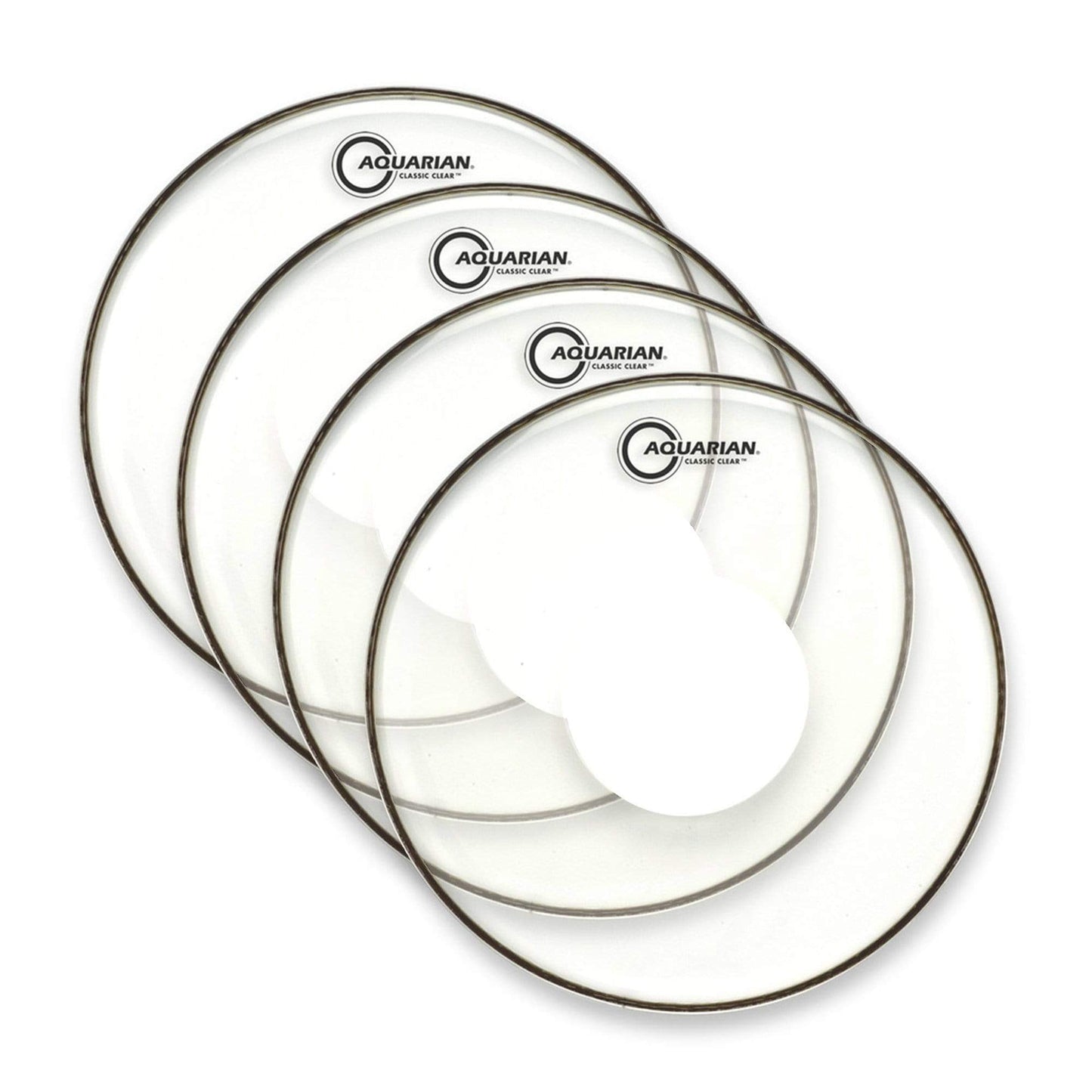 Aquarian 14" Classic Clear w/Power Dot (4 Pack Bundle) Drums and Percussion / Parts and Accessories / Heads