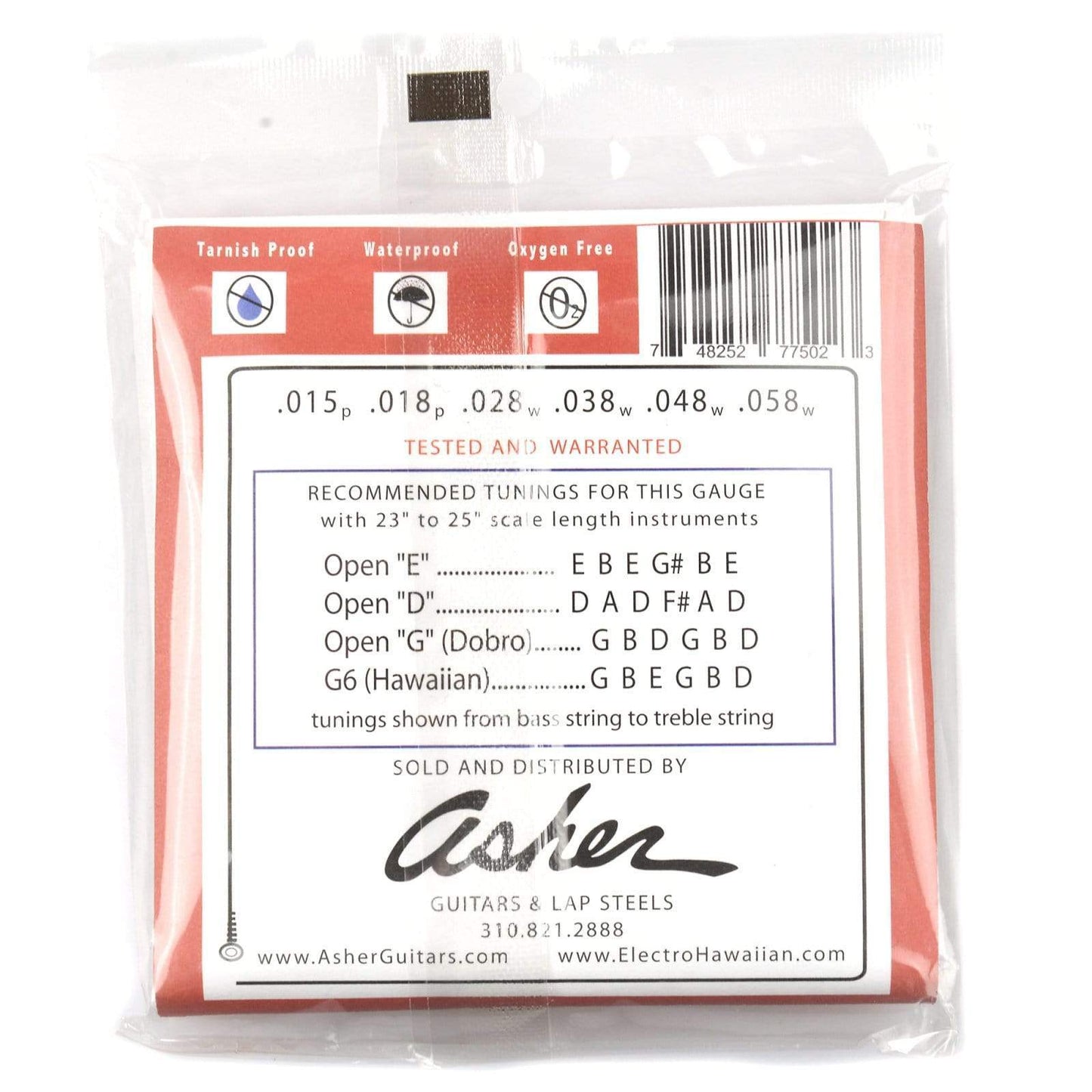 Asher Electro Hawaiian Lap Steel Strings Nickel Round Wound Medium 15-58 Accessories / Strings / Guitar Strings
