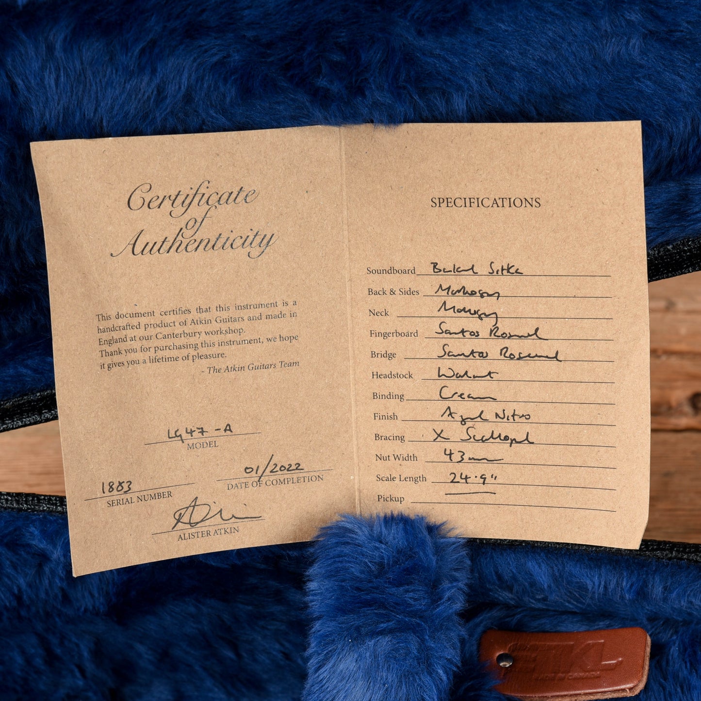 Atkin LG47-A The Fourty Seven Aged Baked Sitka/Mahogany Sunburst Acoustic Guitars / Concert