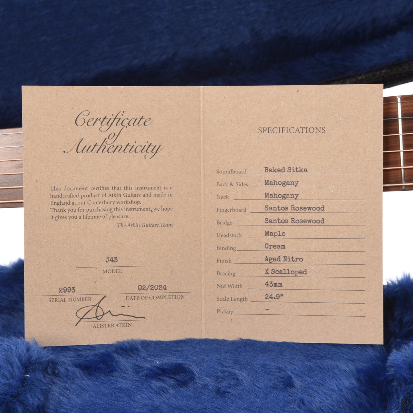 Atkin The Forty Three Baked Sitka/Mahogany Aged Sunburst Acoustic Guitars / Dreadnought