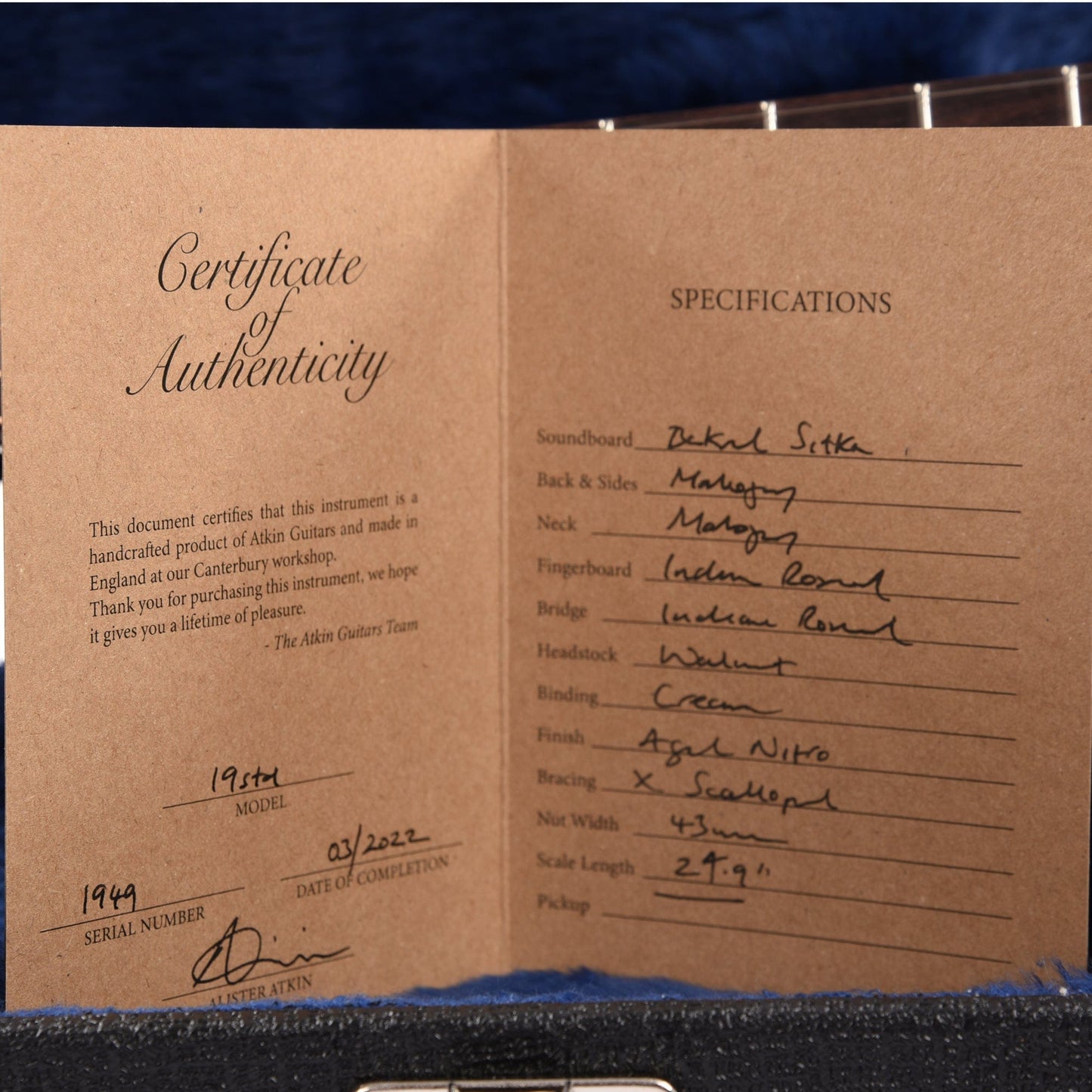 Atkin The Nineteen Aged Baked Sitka/Mahogany Sunburst Acoustic Guitars / Dreadnought