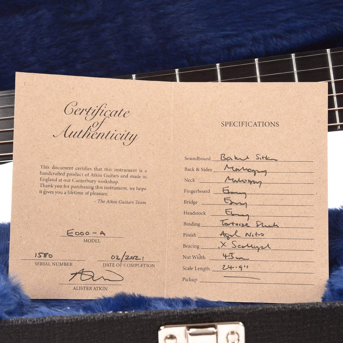 Atkin Essential 000 Aged Baked Sitka/Mahogany Natural Acoustic Guitars / OM and Auditorium