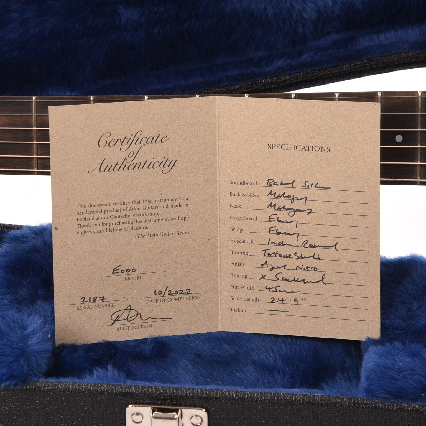 Atkin Essential 000 Aged Baked Sitka/Mahogany Natural Acoustic Guitars / OM and Auditorium
