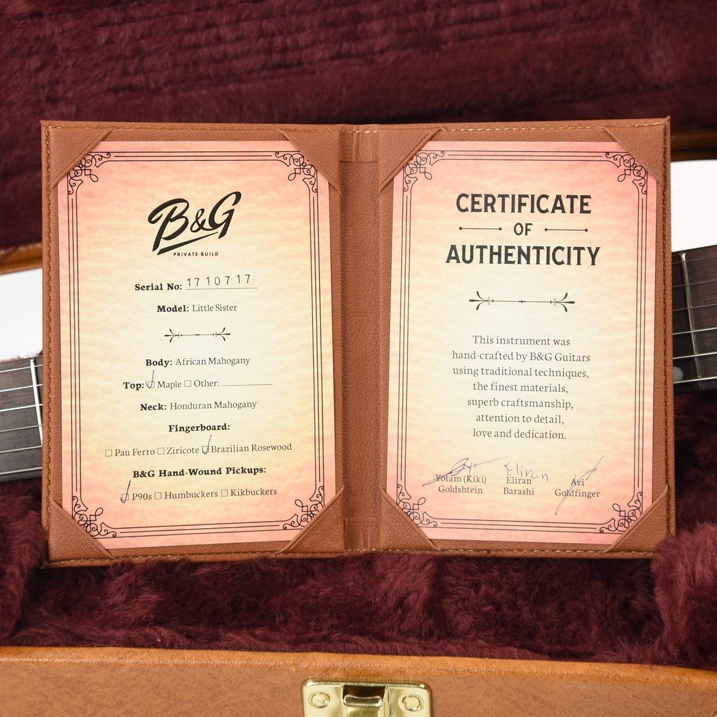 B&G Little Sister Non-Cutaway w/P90's, Brazilian Board, and Honduran Mahogany Neck Electric Guitars / Semi-Hollow