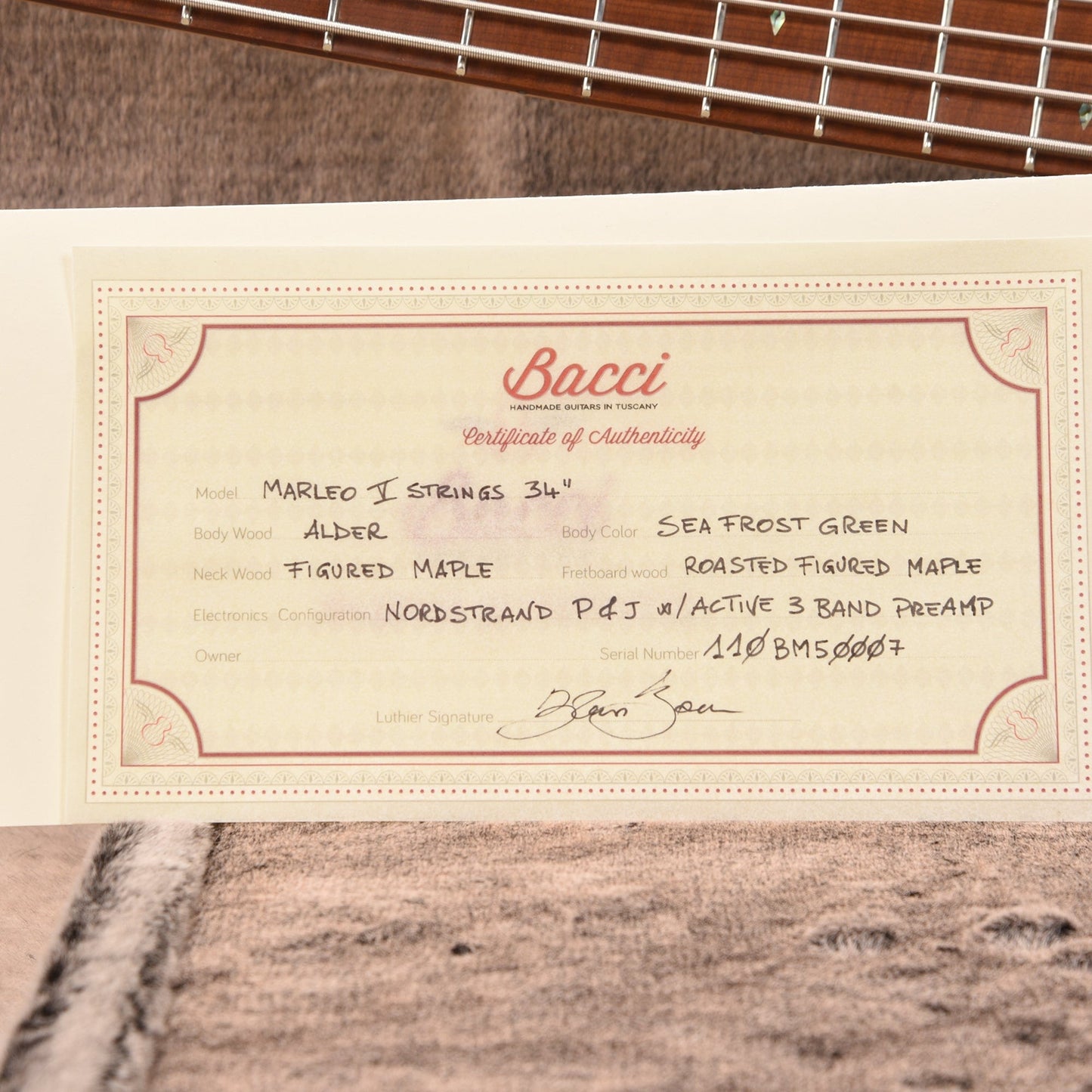 Bacci Marleo V Active Bass Sea Frost Green Bass Guitars / 4-String