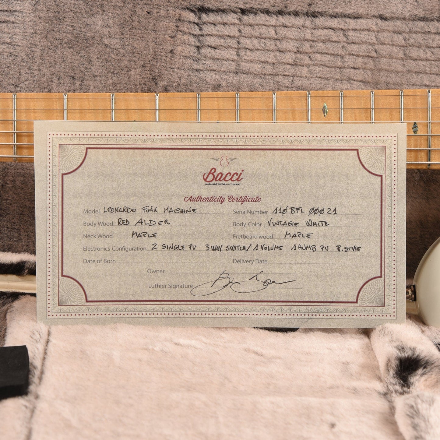 Bacci Leonardo Funk Machine Dual Output Baritone Vintage White Electric Guitars / Baritone