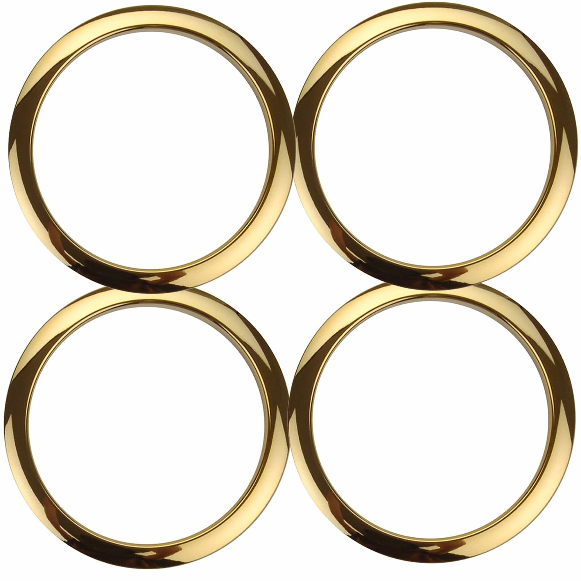 Bass Drum O's 5" Bass Drum Head Reinforcement Ring Brass 4 Pack Bundle