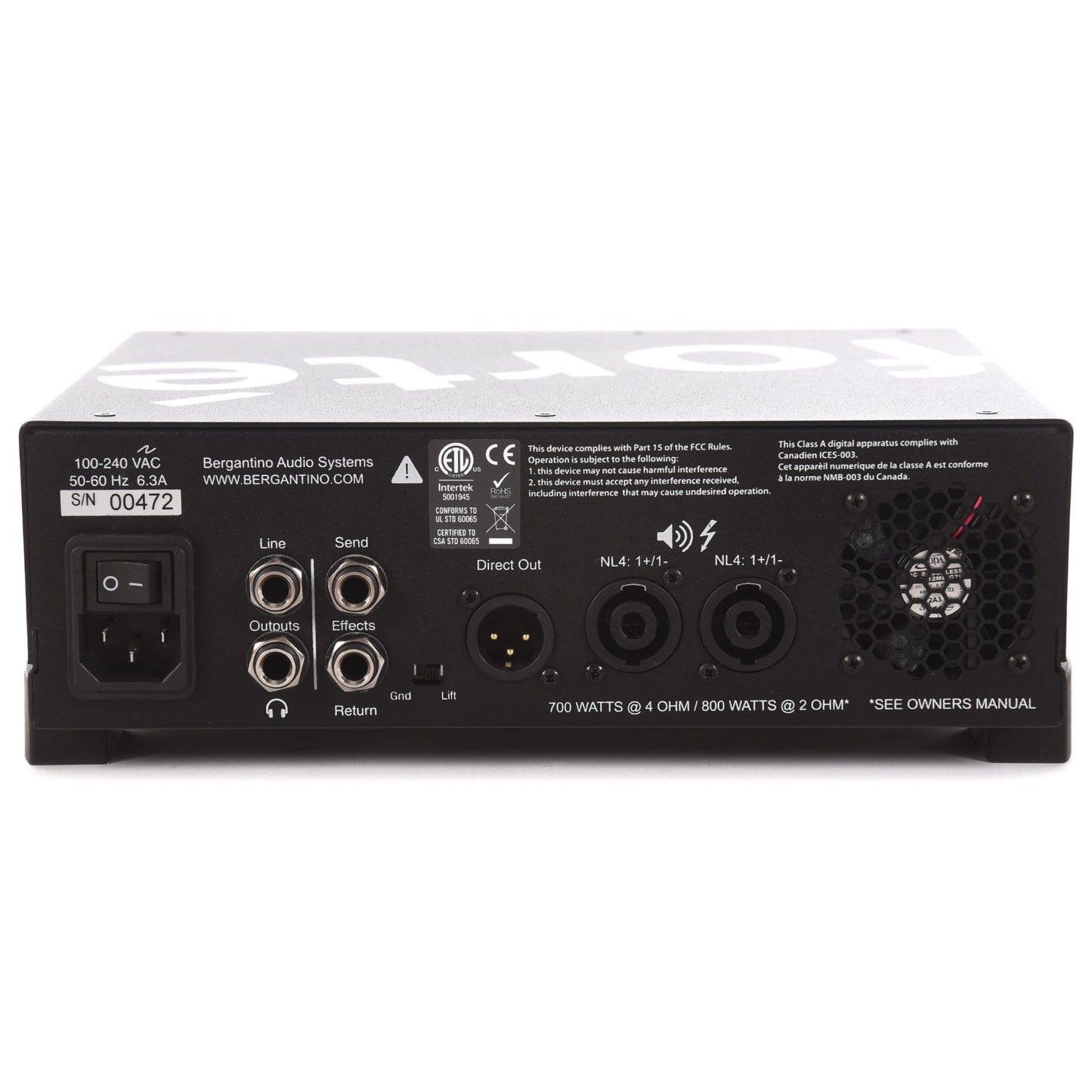 Bergantino Forte Bass Amplifier Amps / Bass Heads